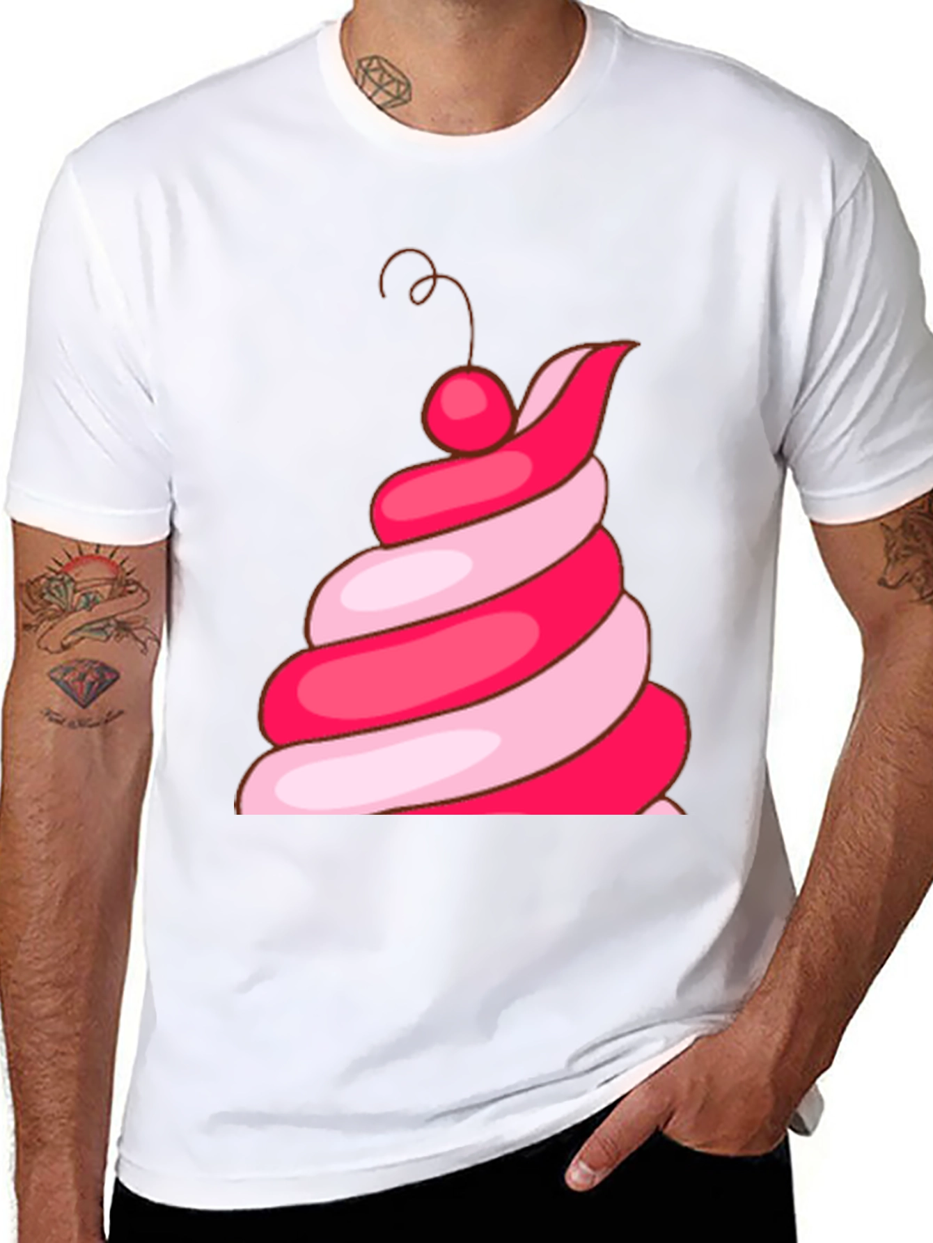 Fun Ice Cream Swirl Graphic Tee - Black