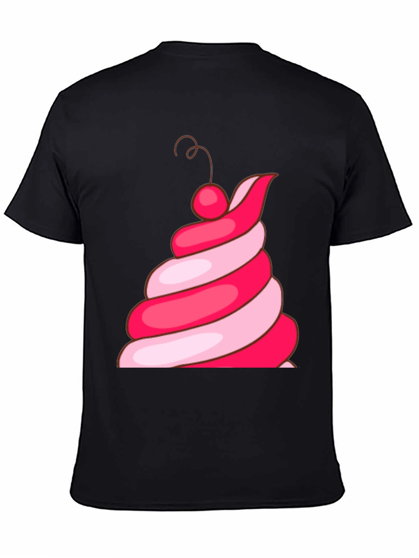 Fun Ice Cream Swirl Graphic Tee - Black