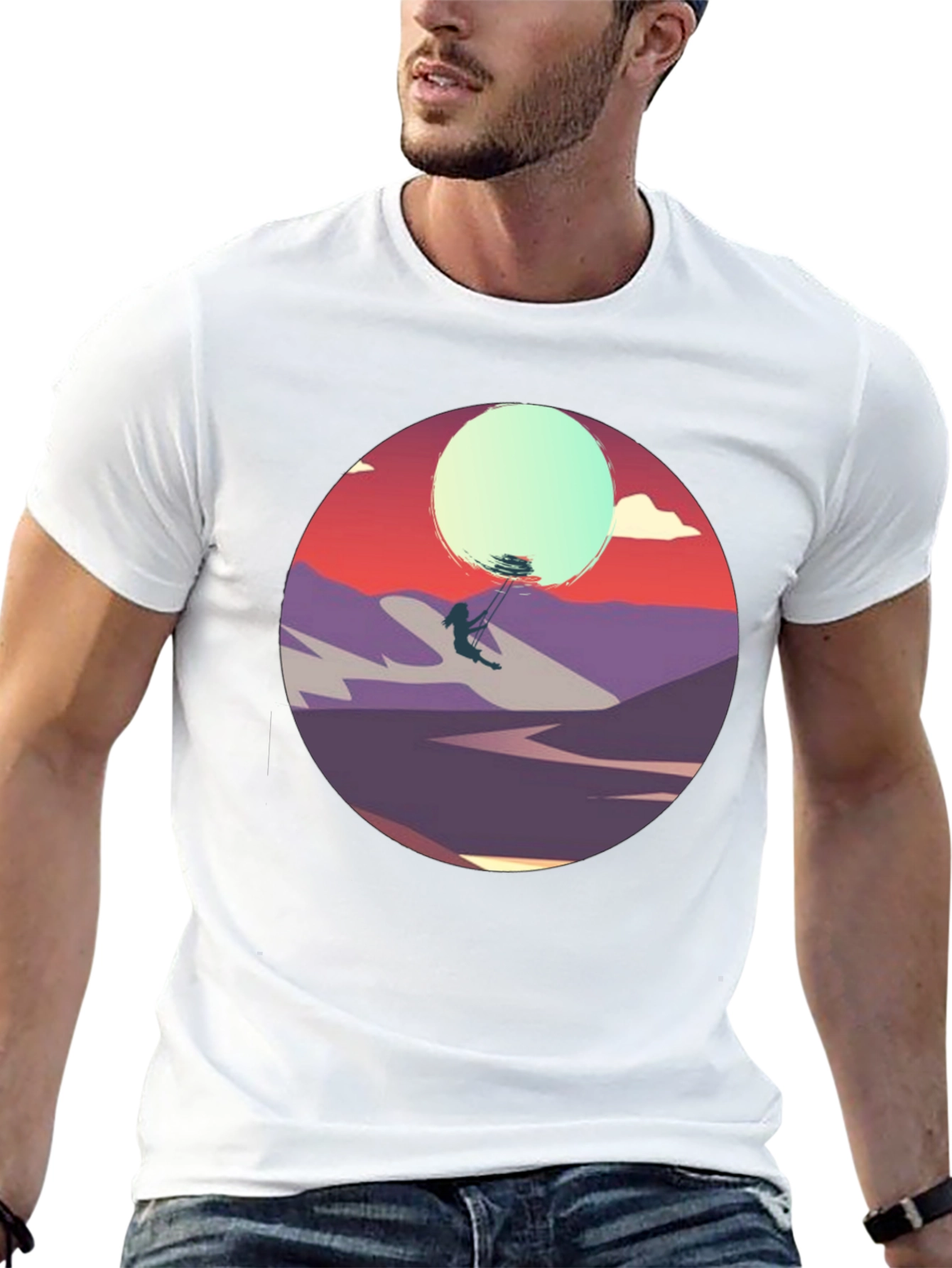 Sunset Silhouette Tee - Artistic Graphic T-Shirt
