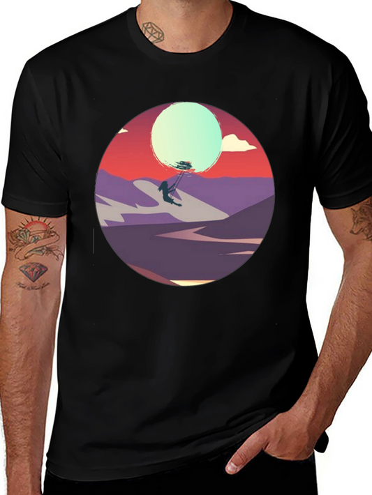 Sunset Silhouette Tee - Artistic Graphic T-Shirt