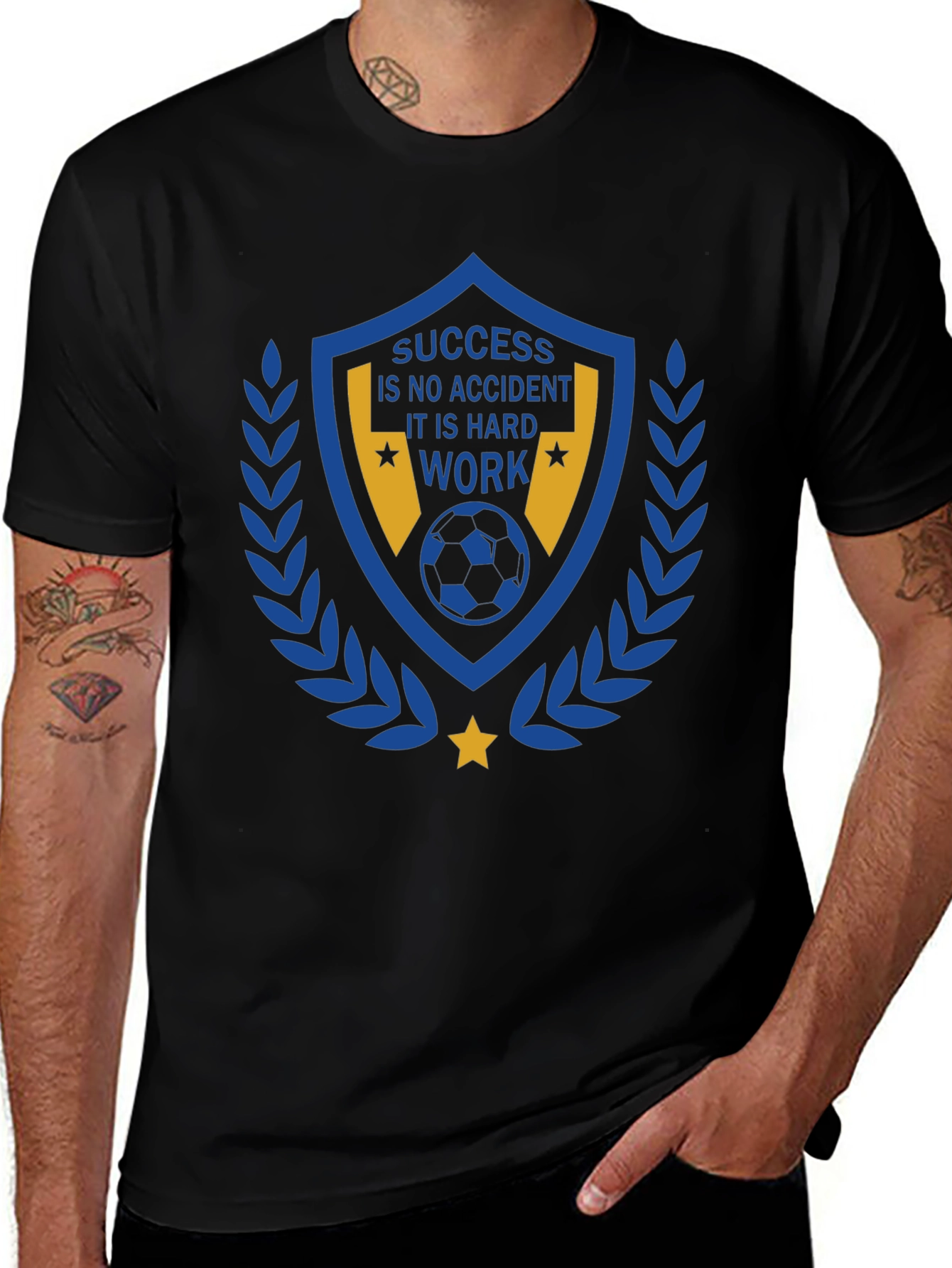 Success Hard Work Soccer Graphic T-Shirt