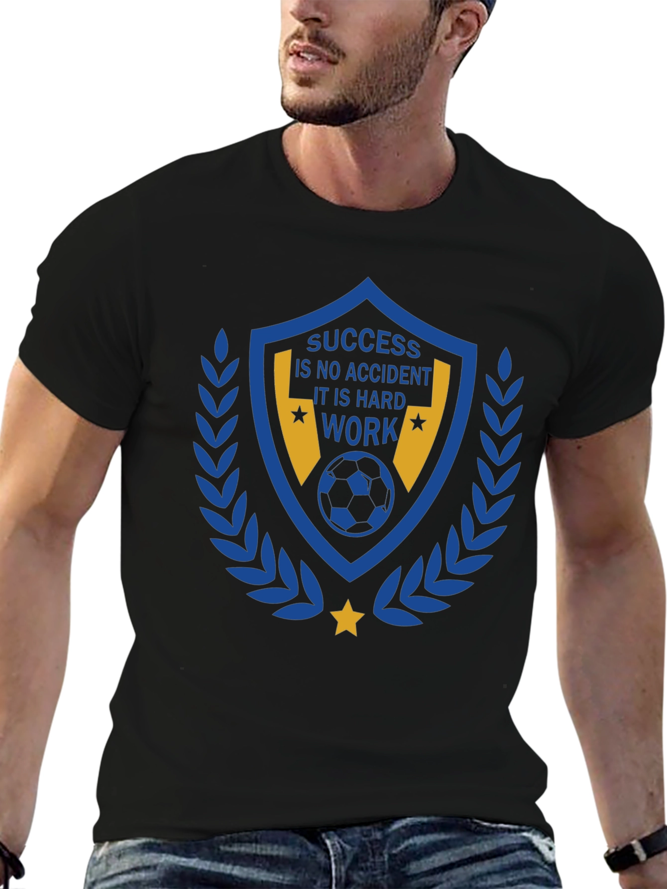 Success Hard Work Soccer Graphic T-Shirt