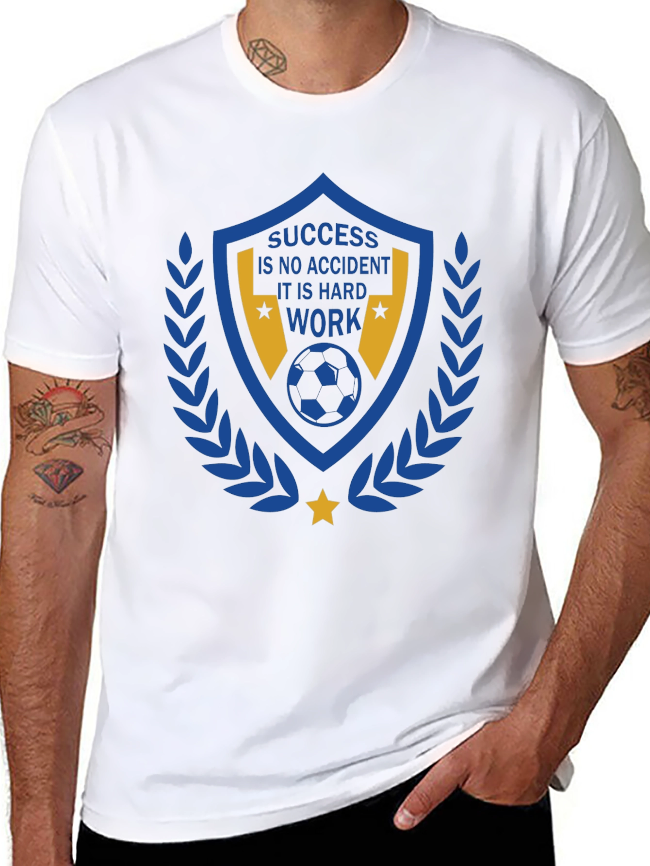 Success Hard Work Soccer Graphic T-Shirt