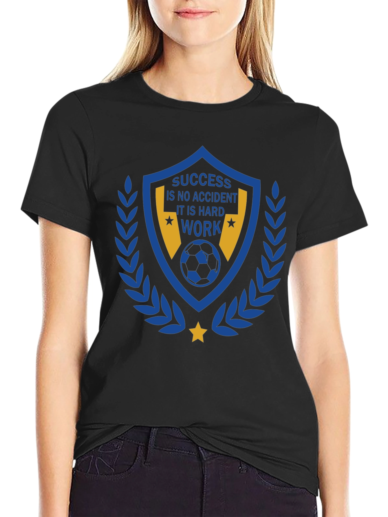 Success Hard Work Soccer Graphic T-Shirt