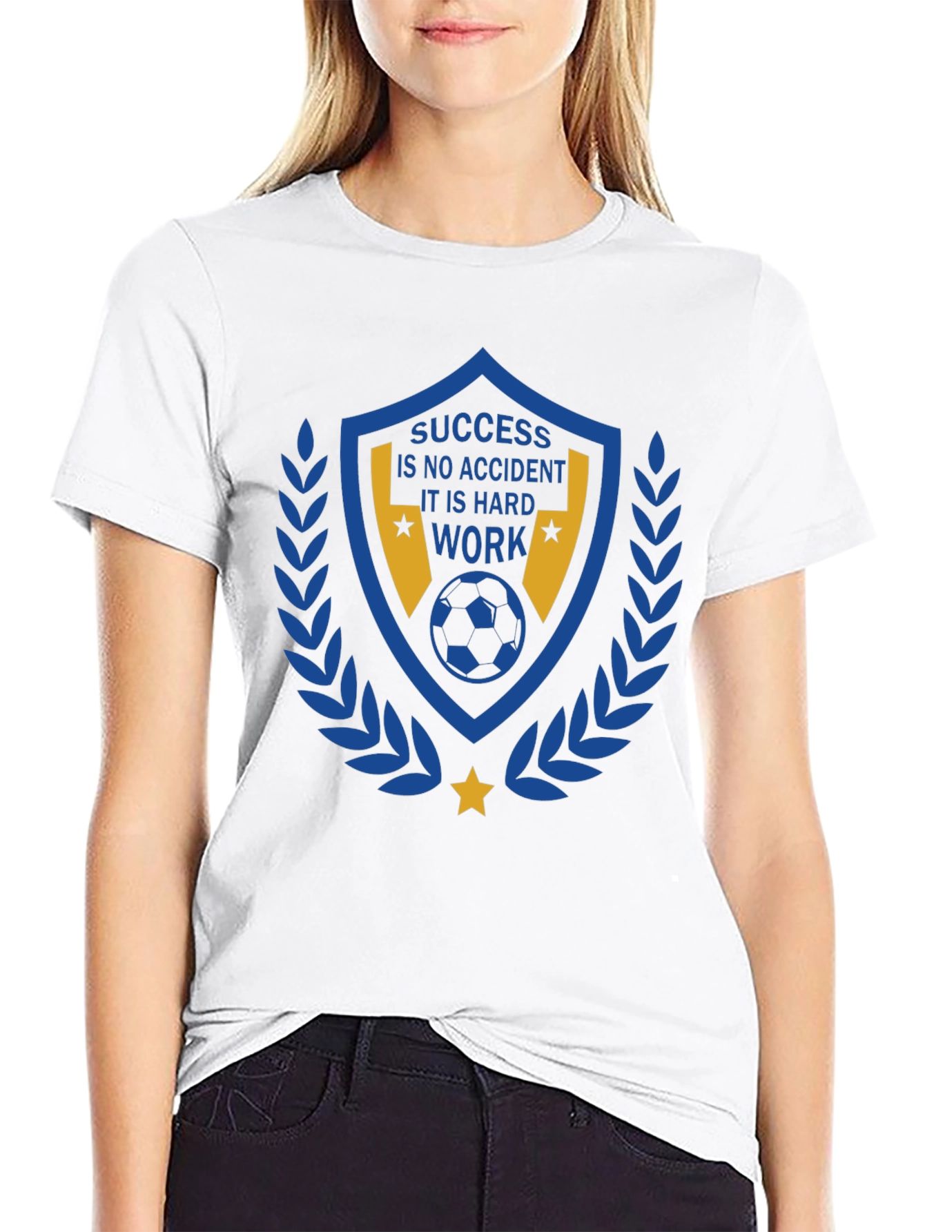 Success Hard Work Soccer Graphic T-Shirt