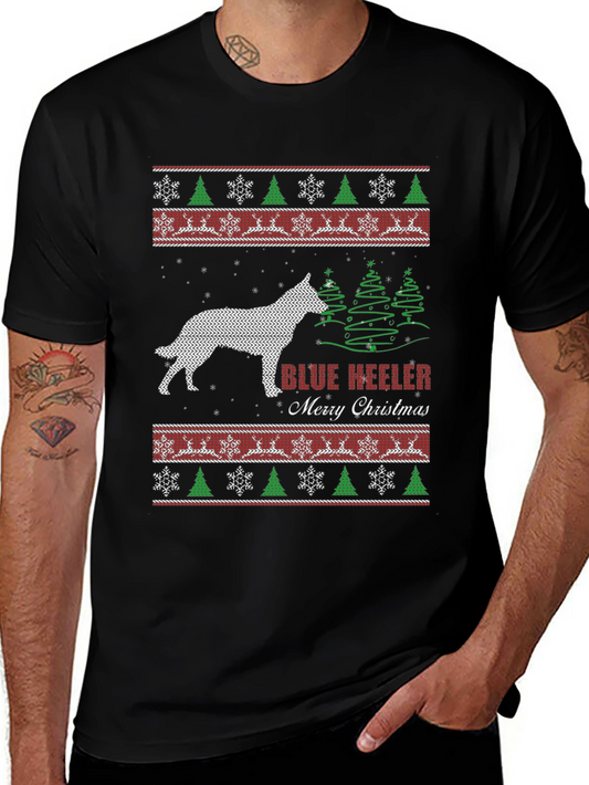 Blue Heeler Merry Christmas Ugly Sweater T-Shirt