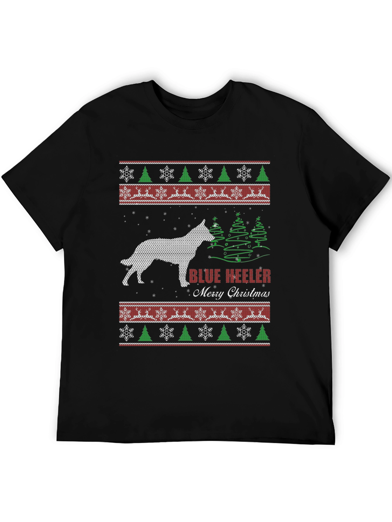 Blue Heeler Merry Christmas Ugly Sweater T-Shirt