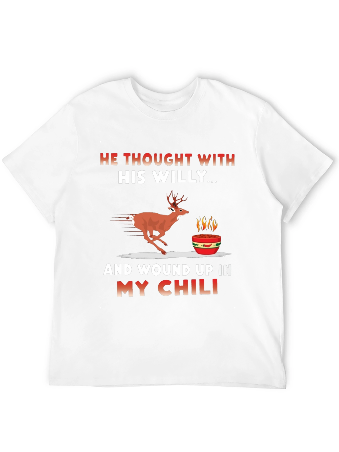Funny Deer Chili Mens Graphic T-Shirt