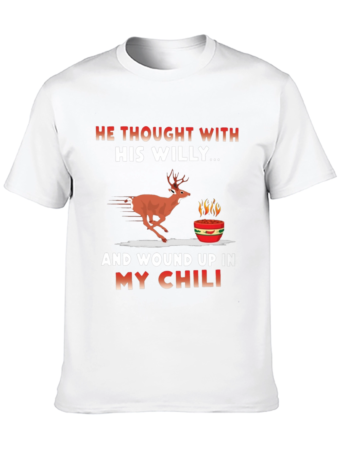 Funny Deer Chili Mens Graphic T-Shirt