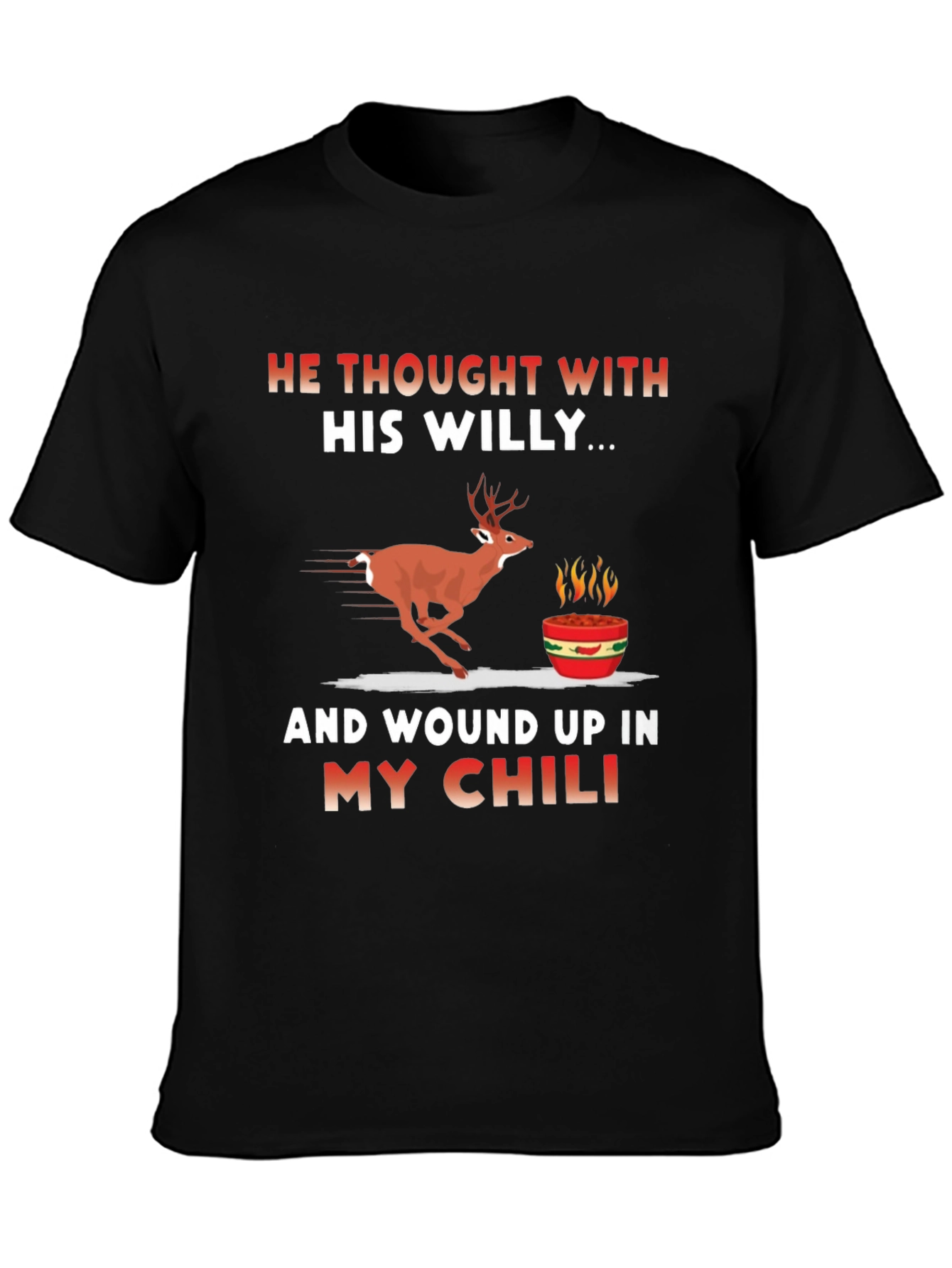 Funny Deer Chili Mens Graphic T-Shirt