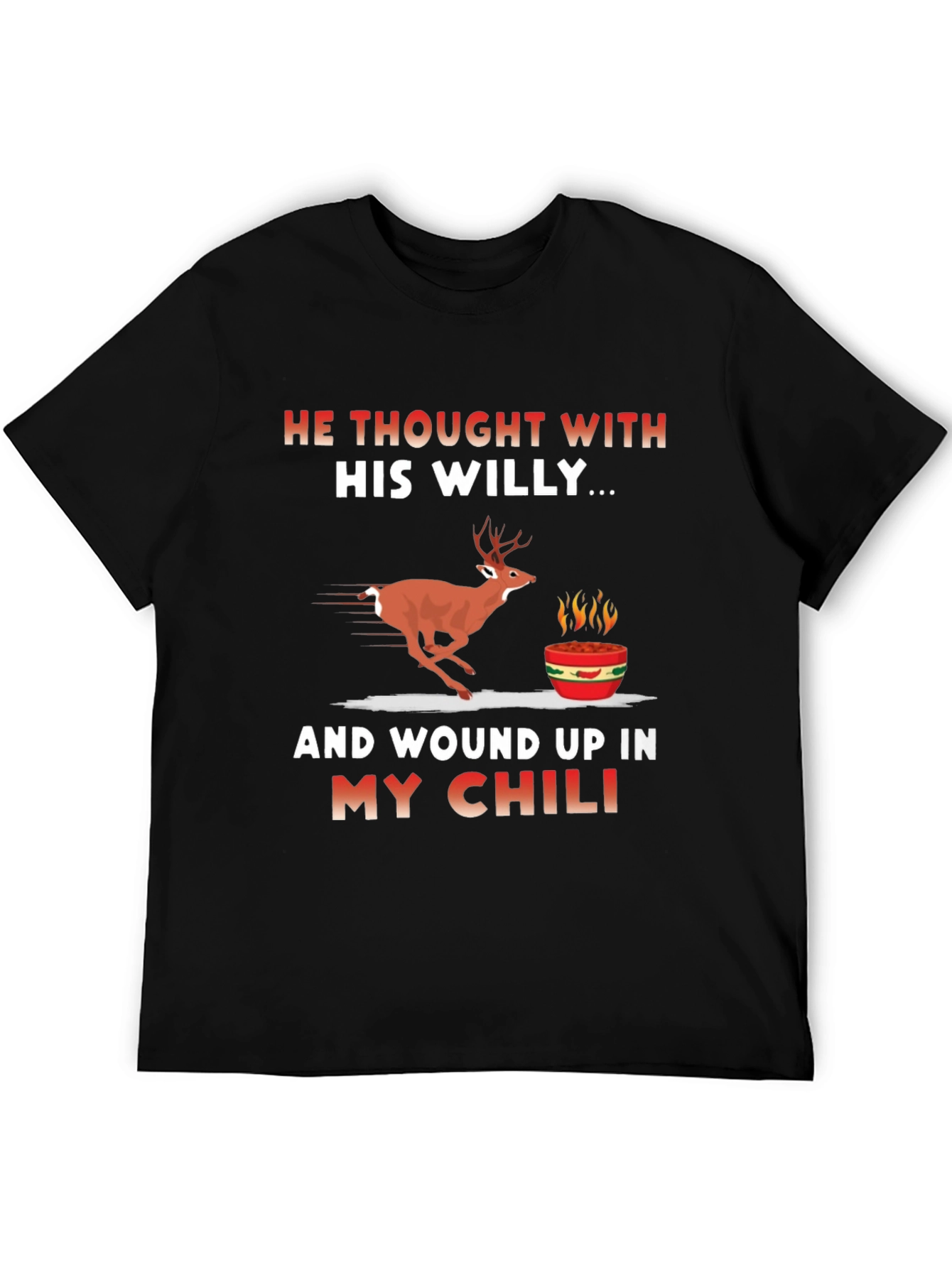 Funny Deer Chili Mens Graphic T-Shirt