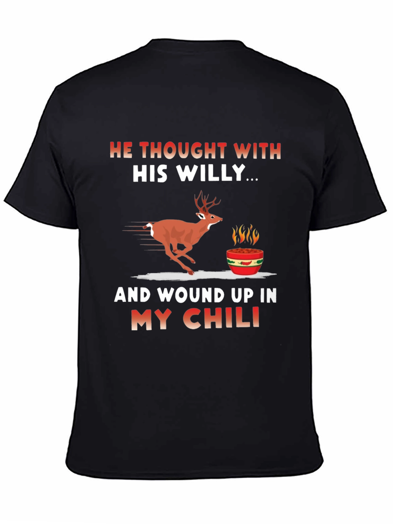 Funny Deer Chili Mens Graphic T-Shirt