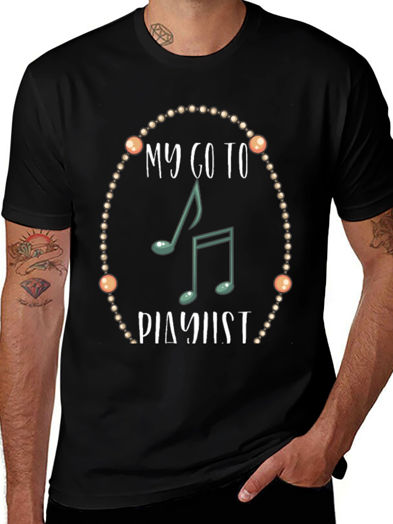 My Go To Playlist Music Notes T-Shirt