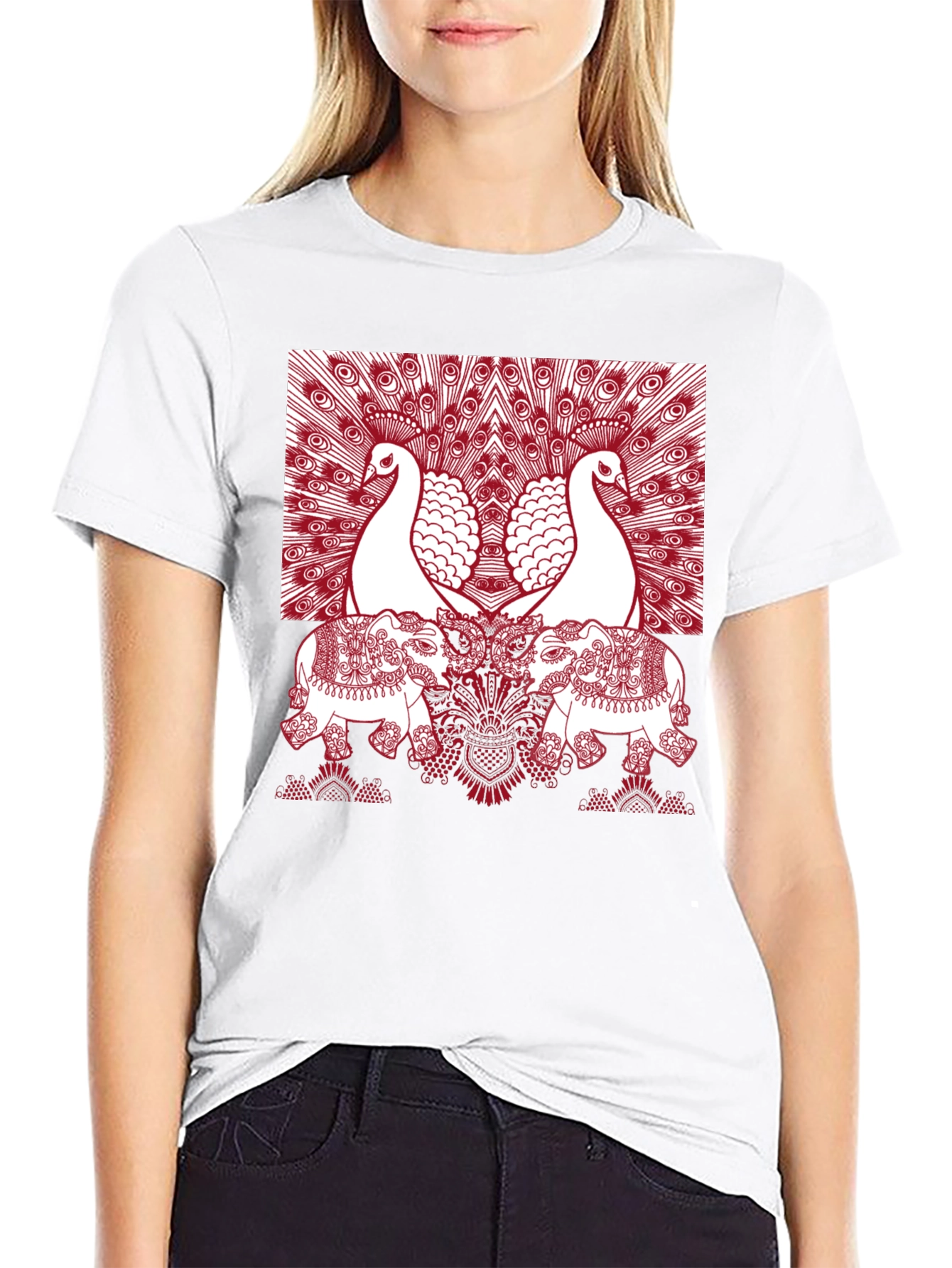 Peacock Elephant Graphic Tee