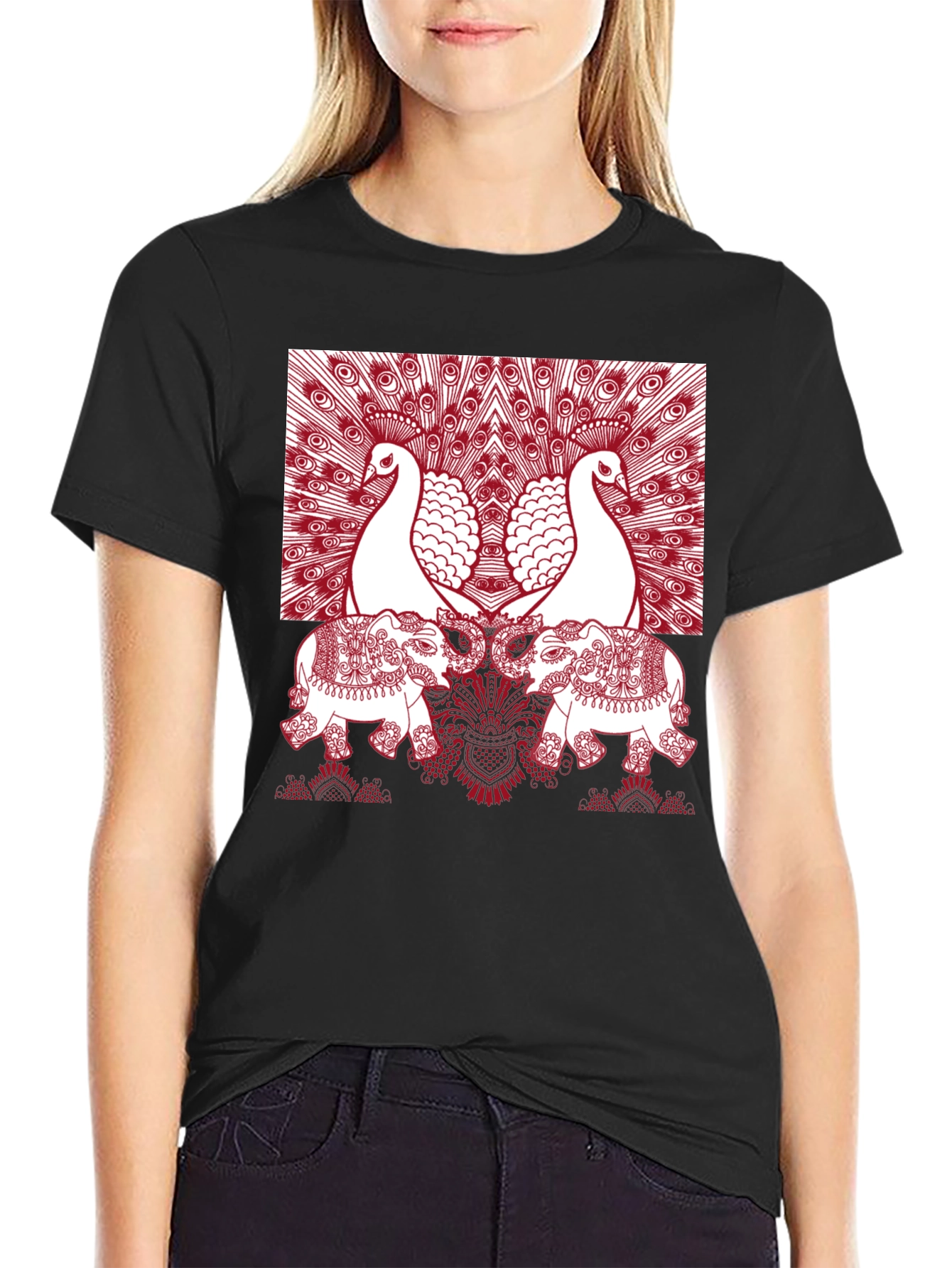 Peacock Elephant Graphic Tee
