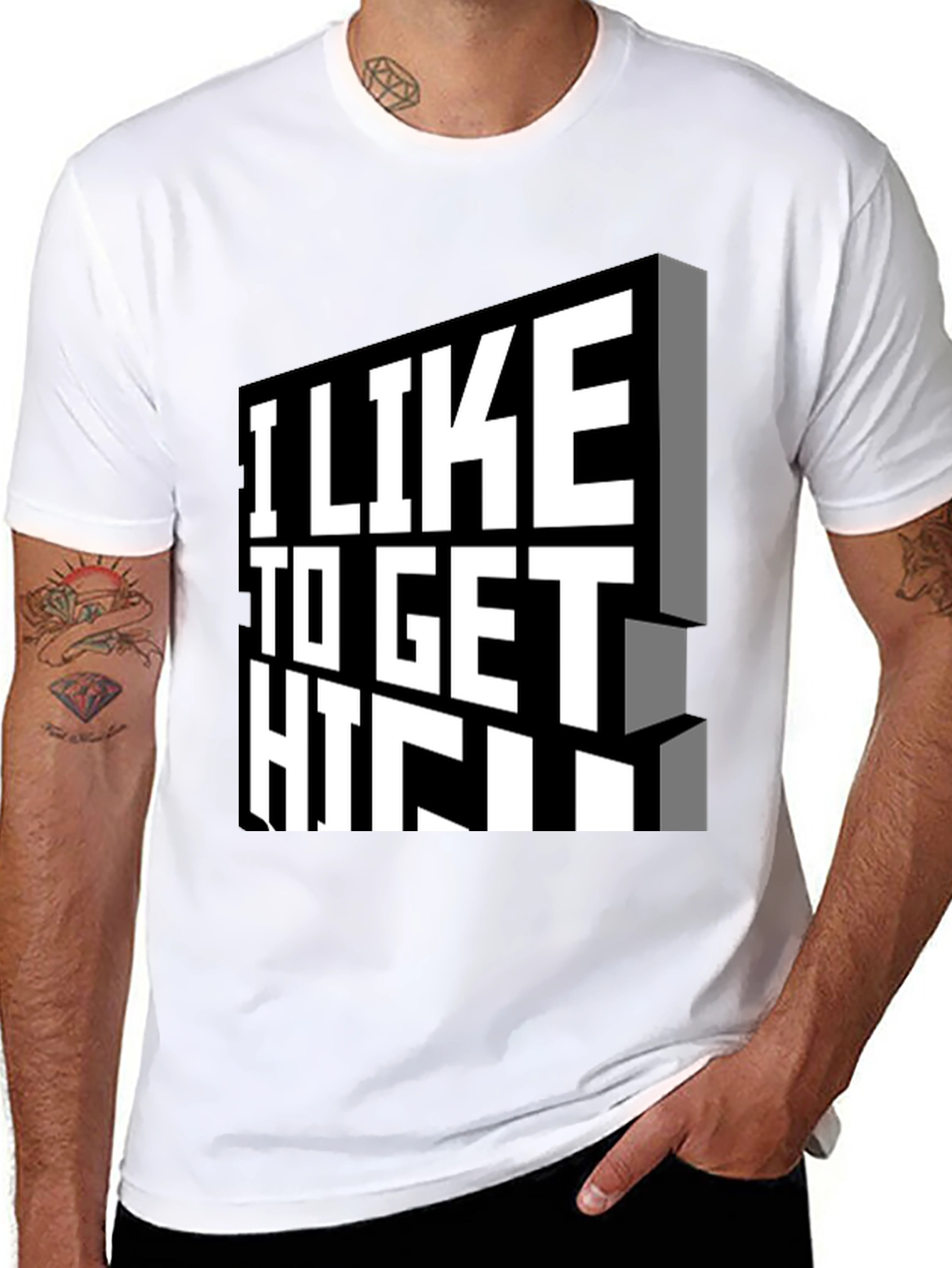 I Like to Get High Black Graphic Tee Shirt