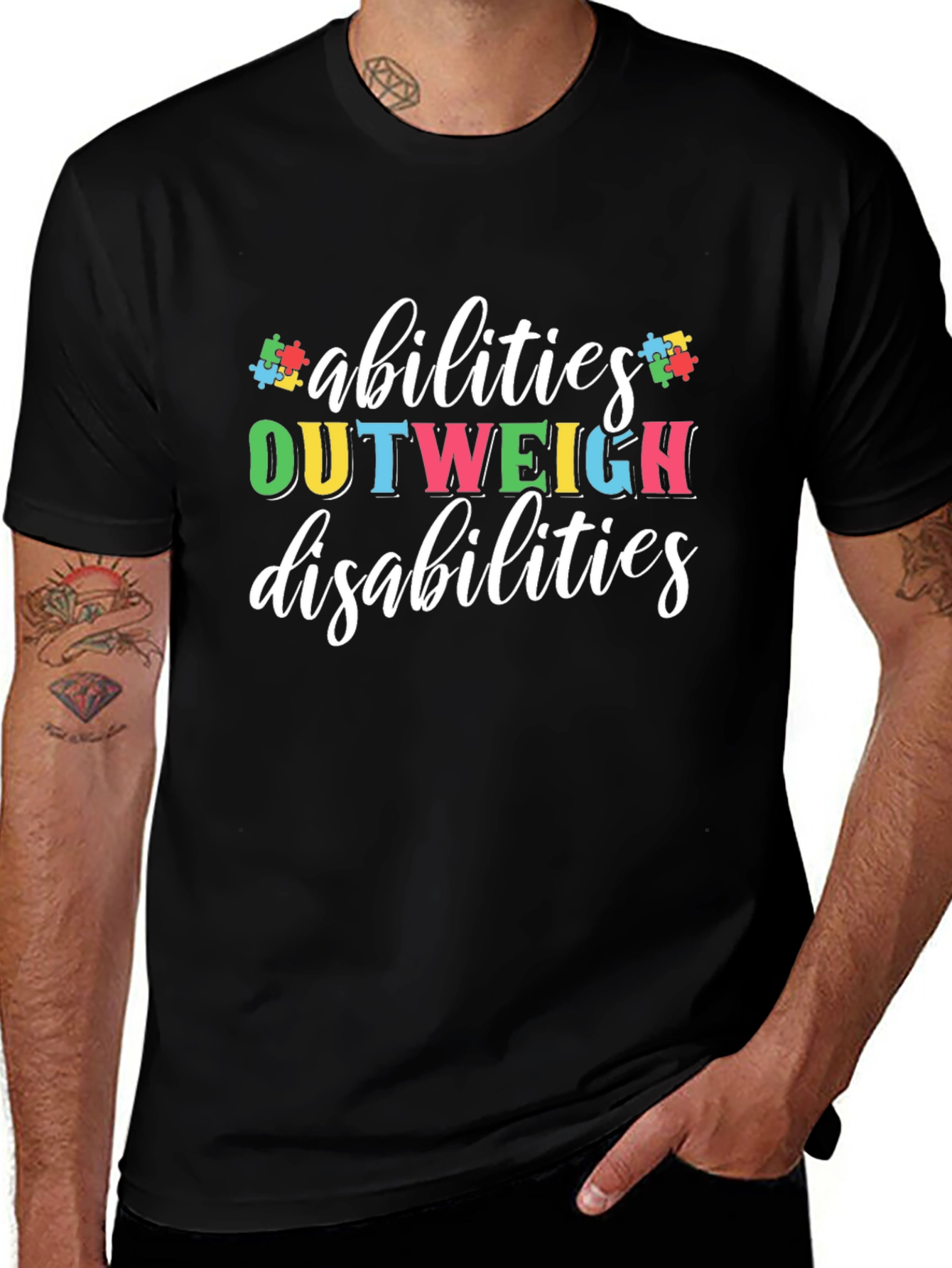 Abilities Outweigh Disabilities Autism Awareness T-Shirt