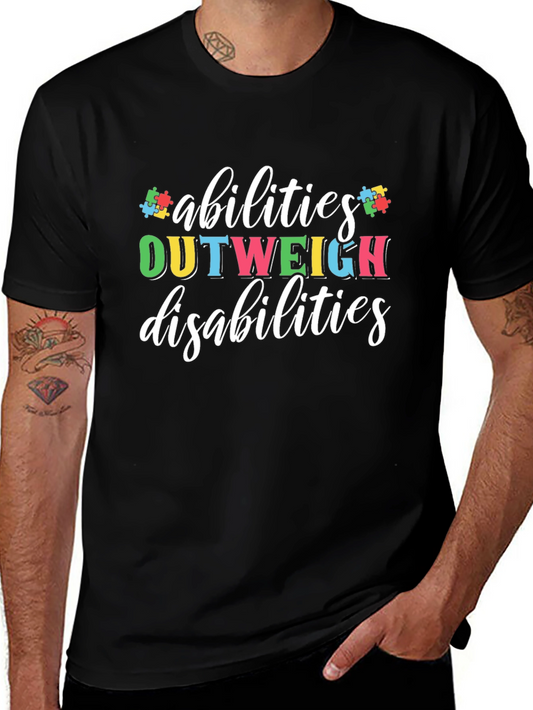 Abilities Outweigh Disabilities Autism Awareness T-Shirt
