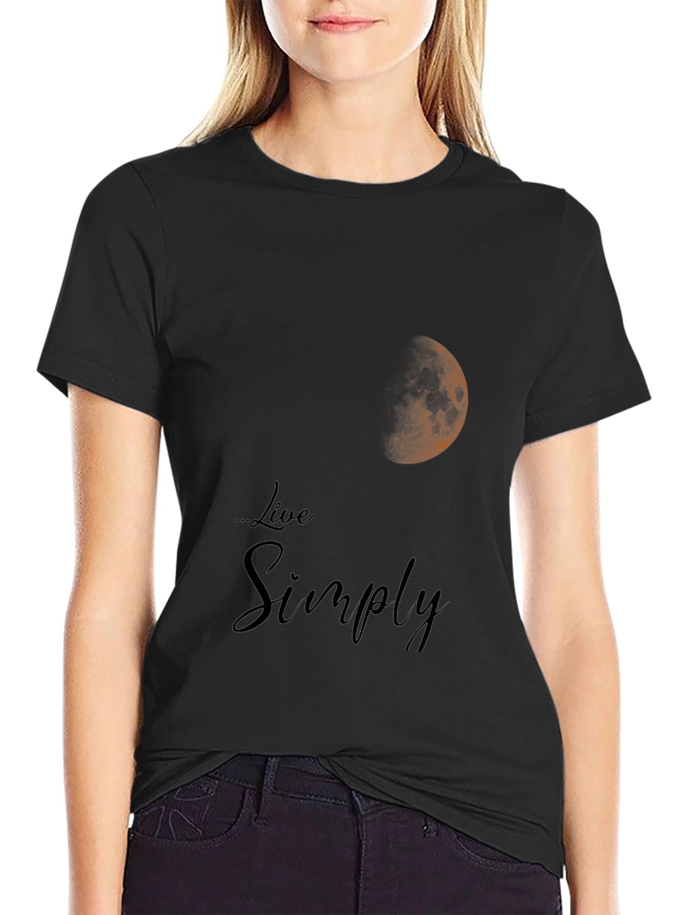 Live Simply Moon Graphic T-Shirt