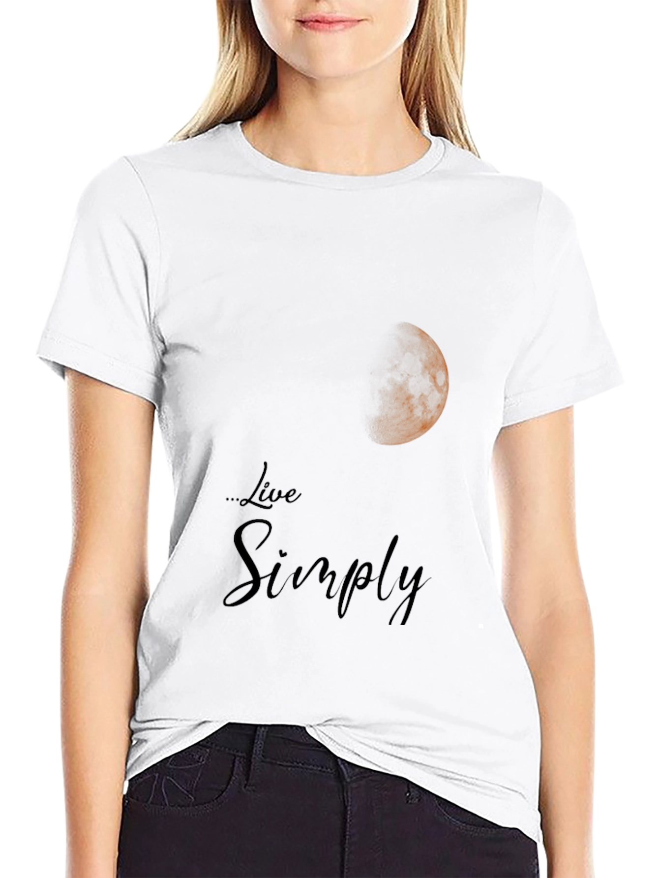 Live Simply Moon Graphic T-Shirt