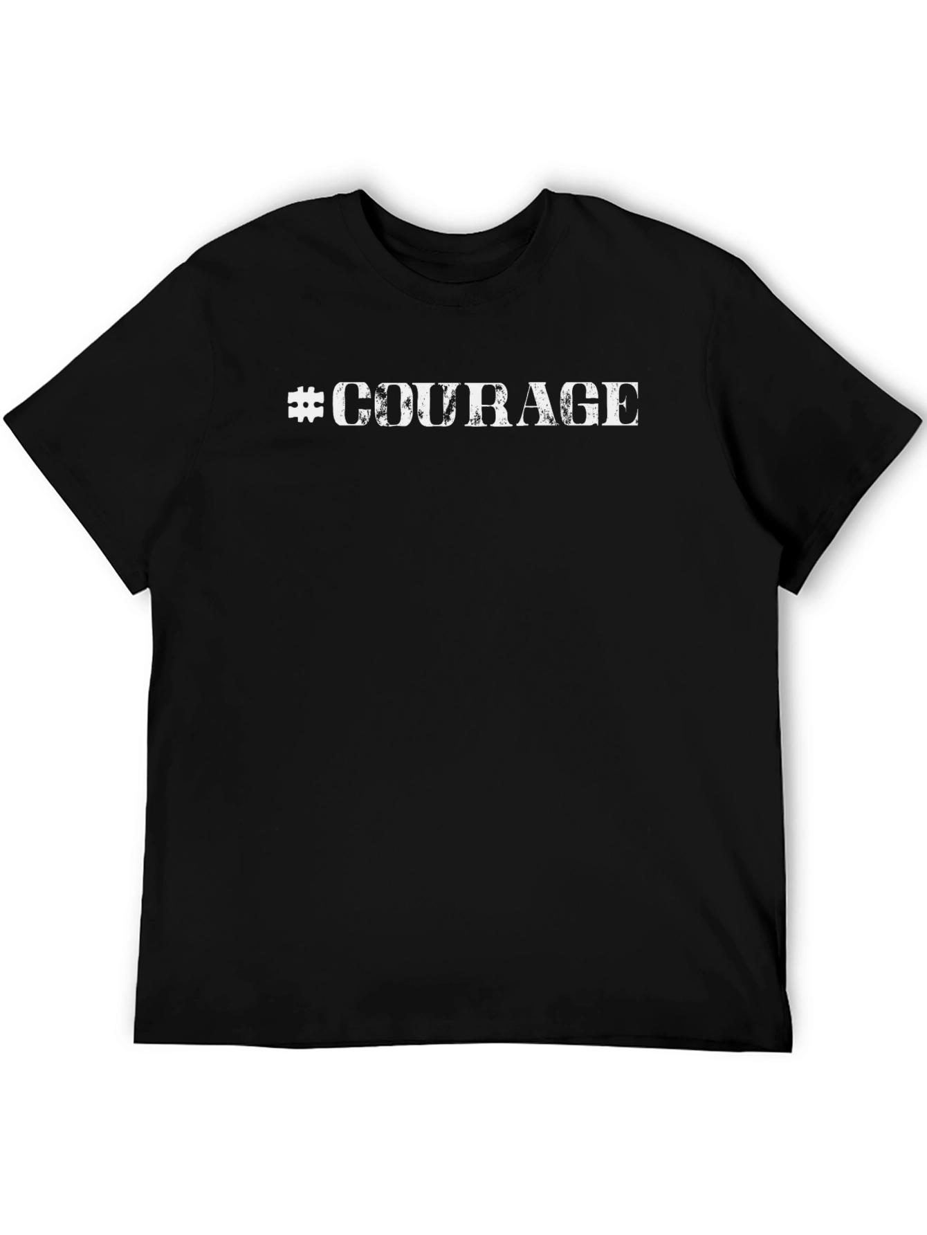 #Courage Graphic Tee - Black Cotton Casual T-Shirt