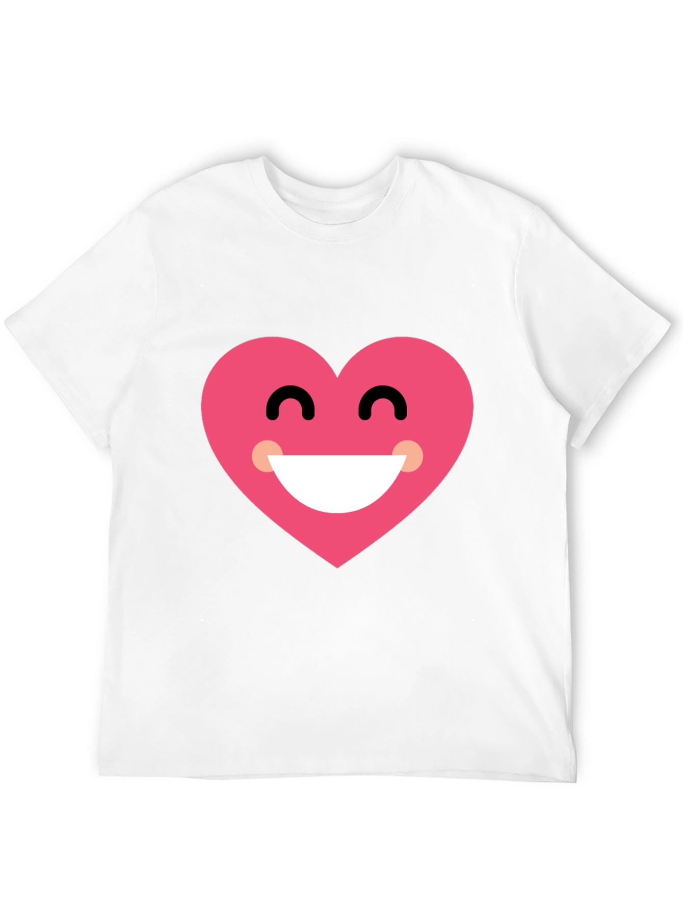 Heart Smile Black T-Shirt - Cheerful Graphic Tee