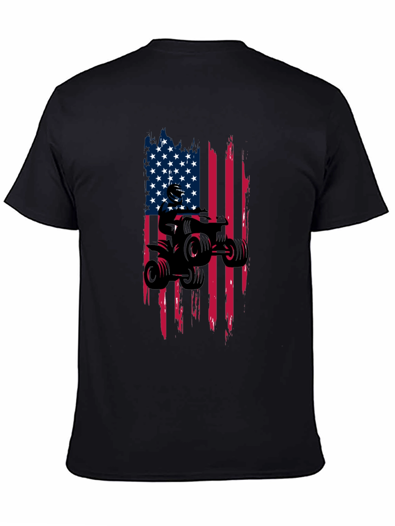 American Flag ATV Ride T-Shirt - Black