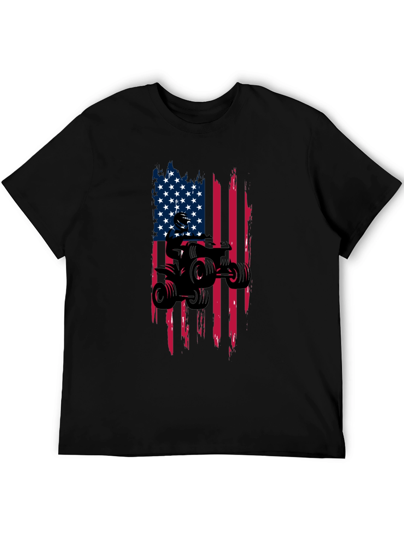 American Flag ATV Ride T-Shirt - Black