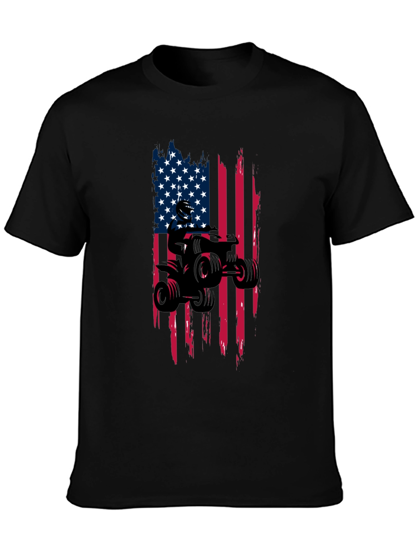 American Flag ATV Ride T-Shirt - Black