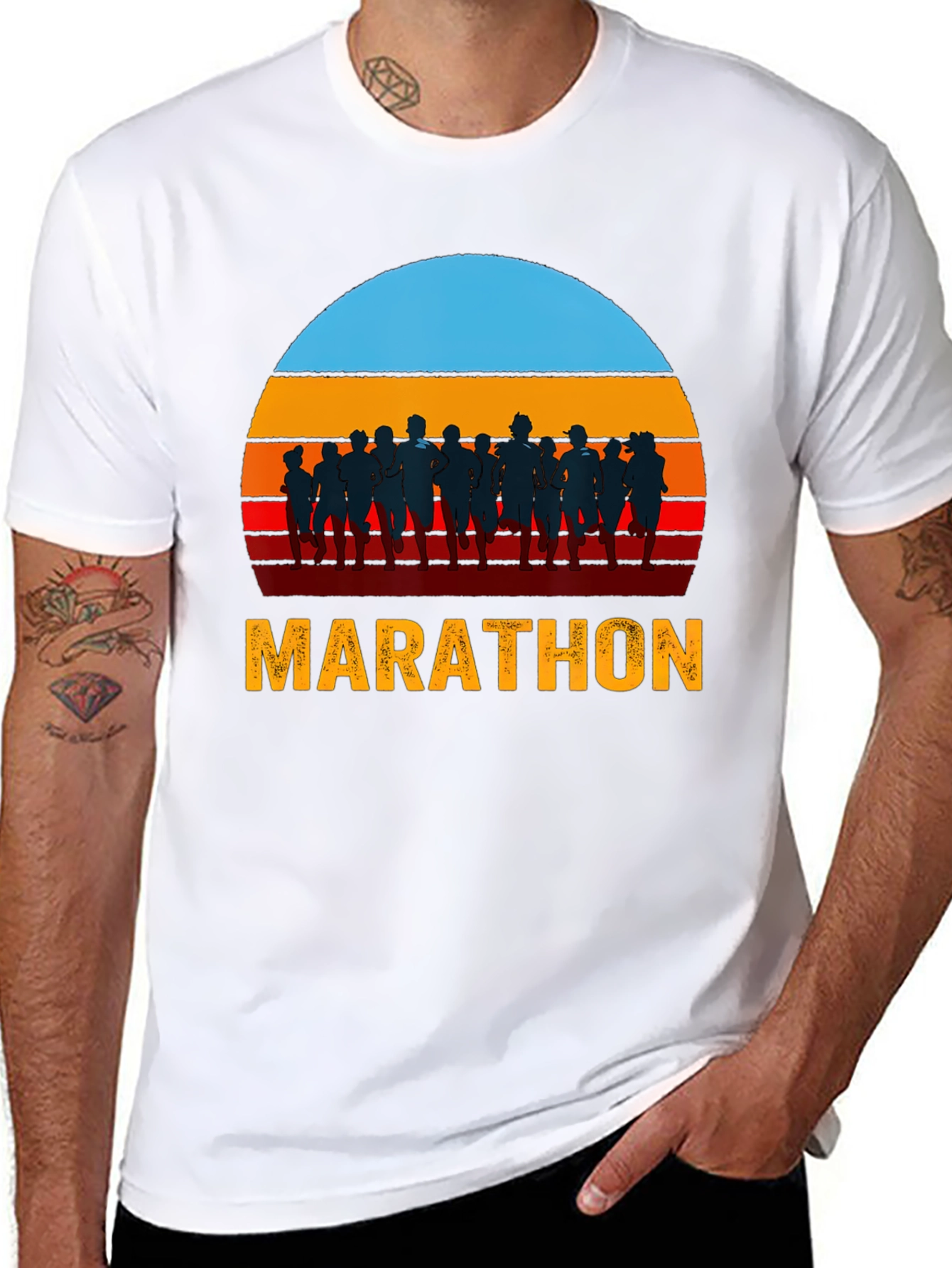 Marathon Runner Sunset Graphic Tee