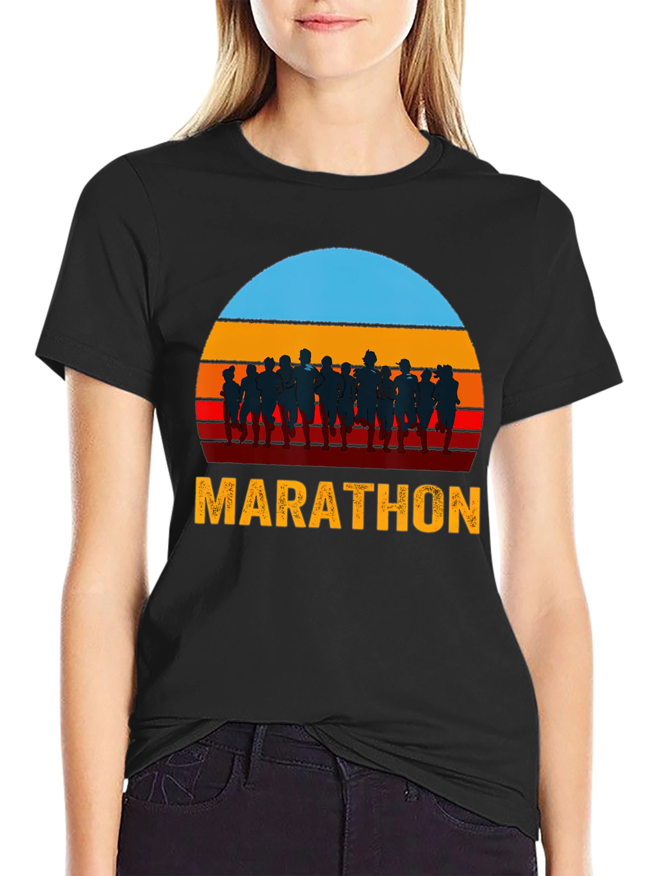 Marathon Runner Sunset Graphic Tee