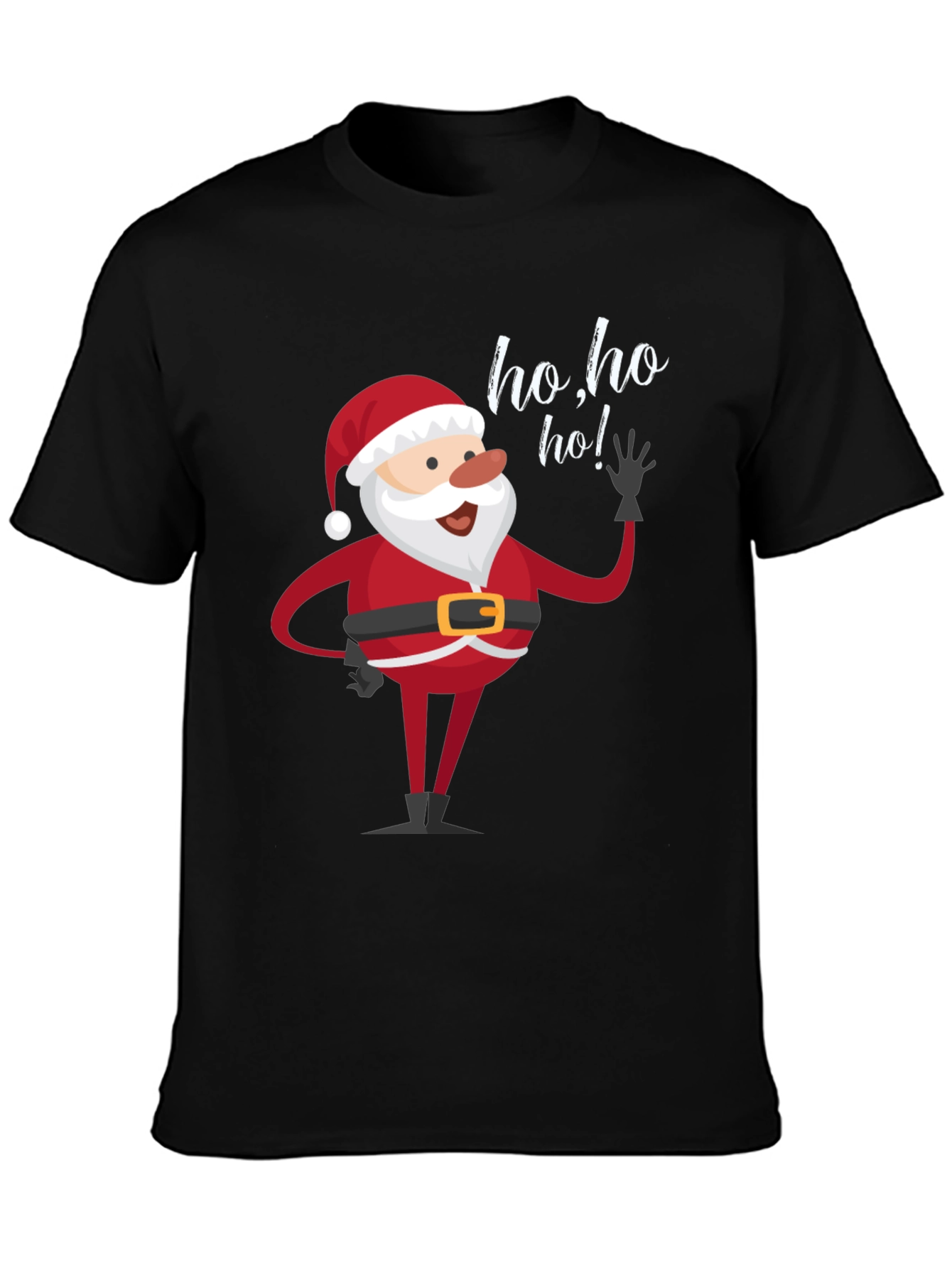 Santa Ho Ho Ho Black T-Shirt