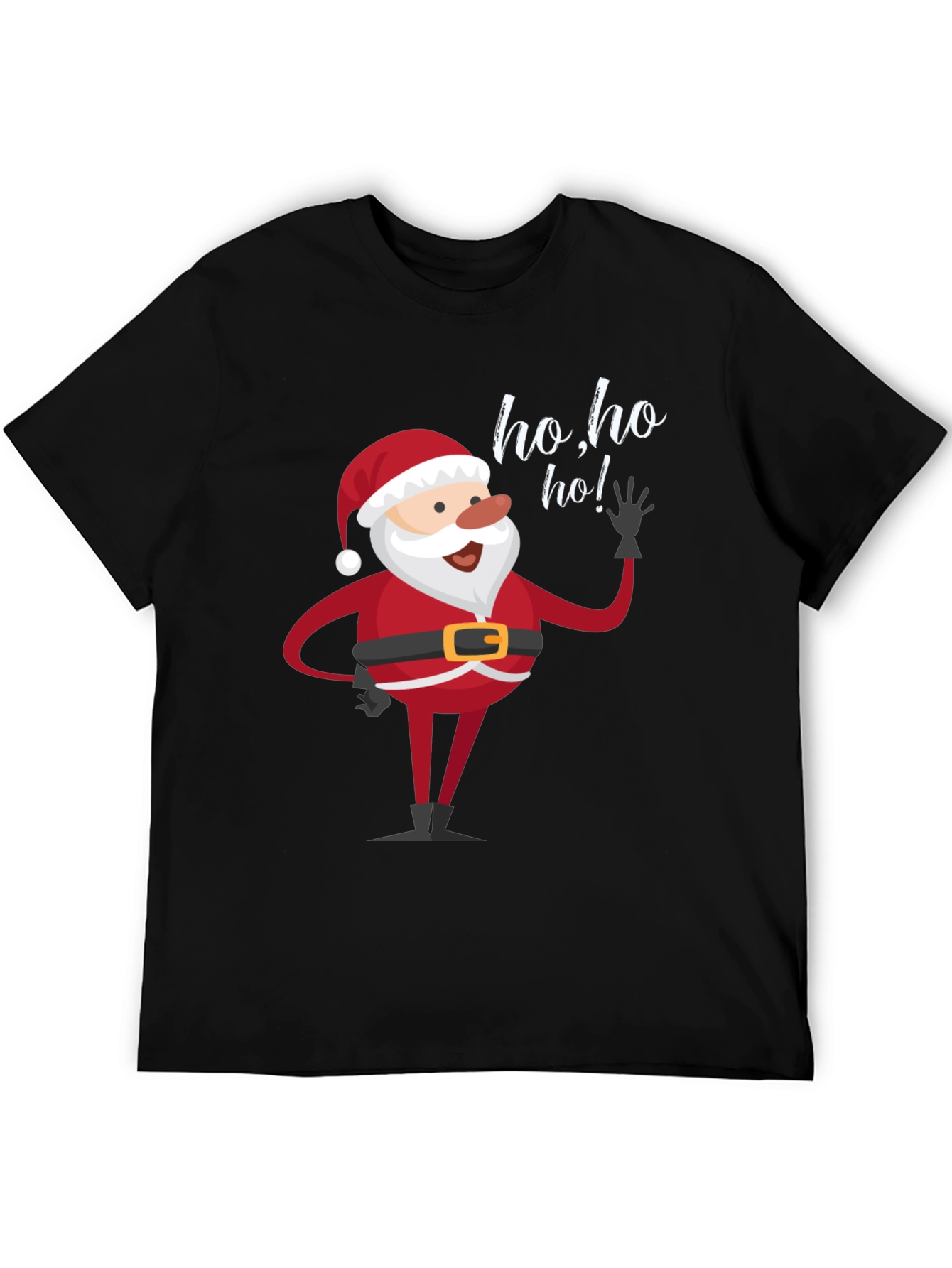 Santa Ho Ho Ho Black T-Shirt