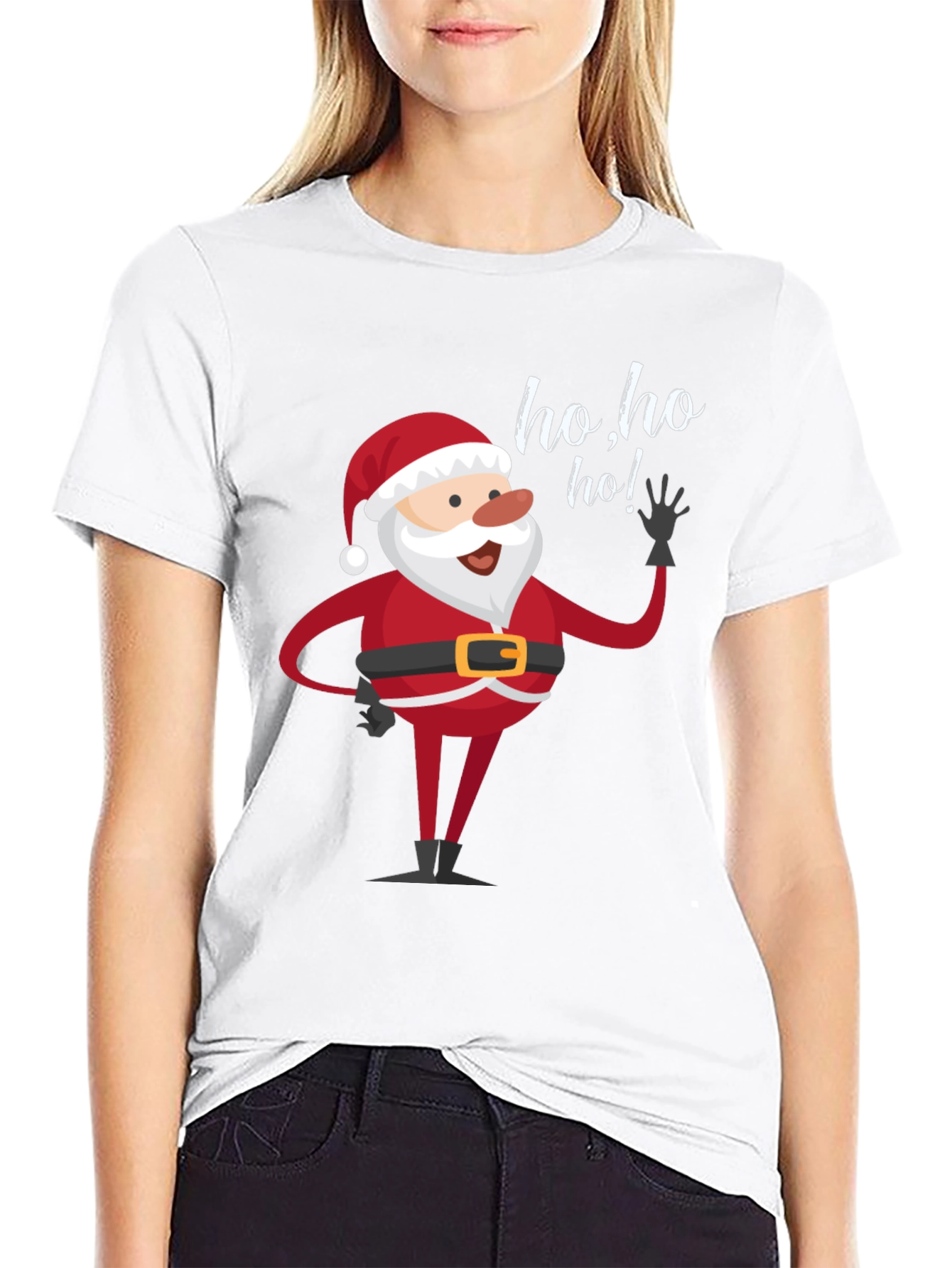 Santa Ho Ho Ho Black T-Shirt