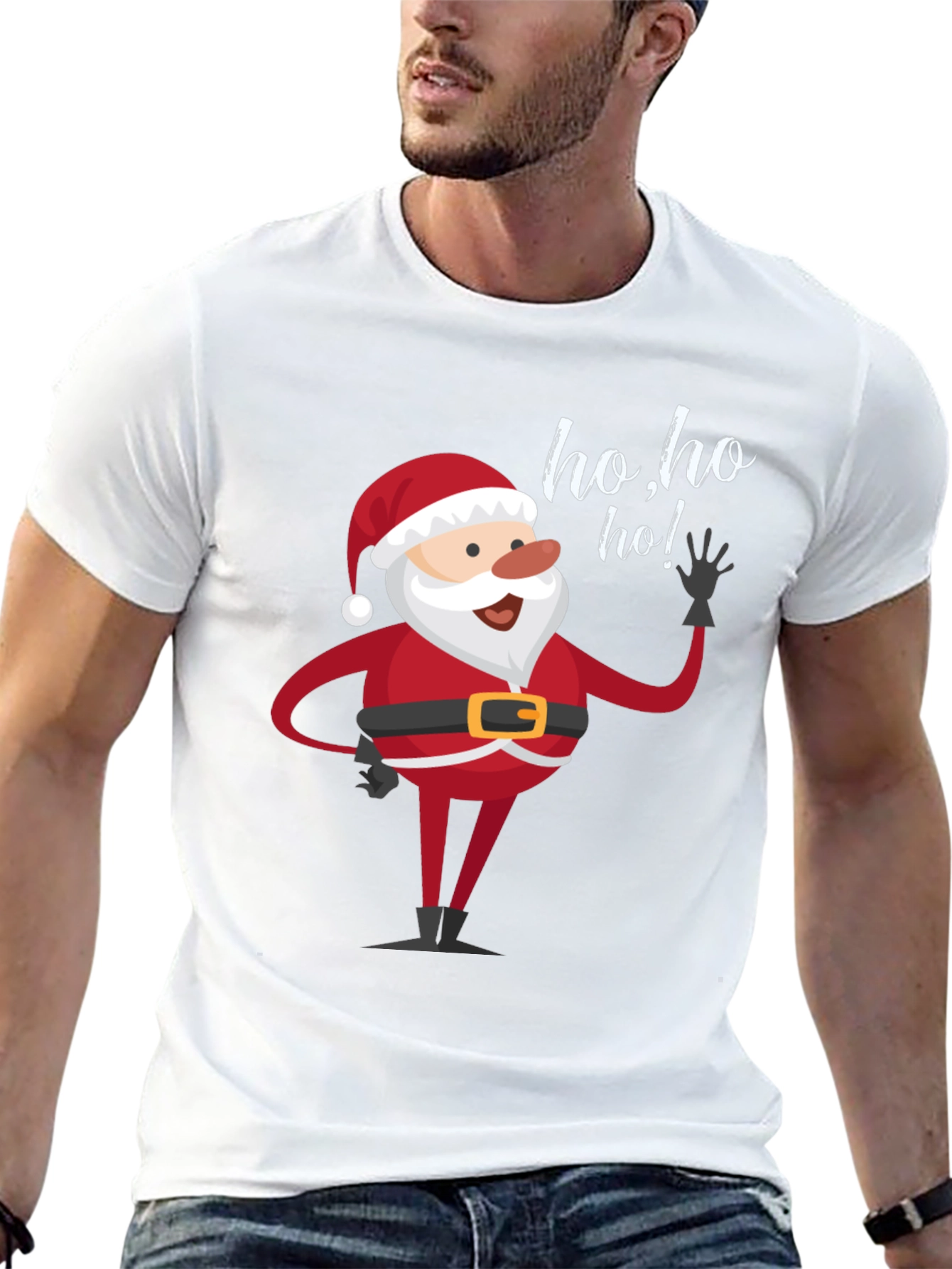 Santa Ho Ho Ho Black T-Shirt
