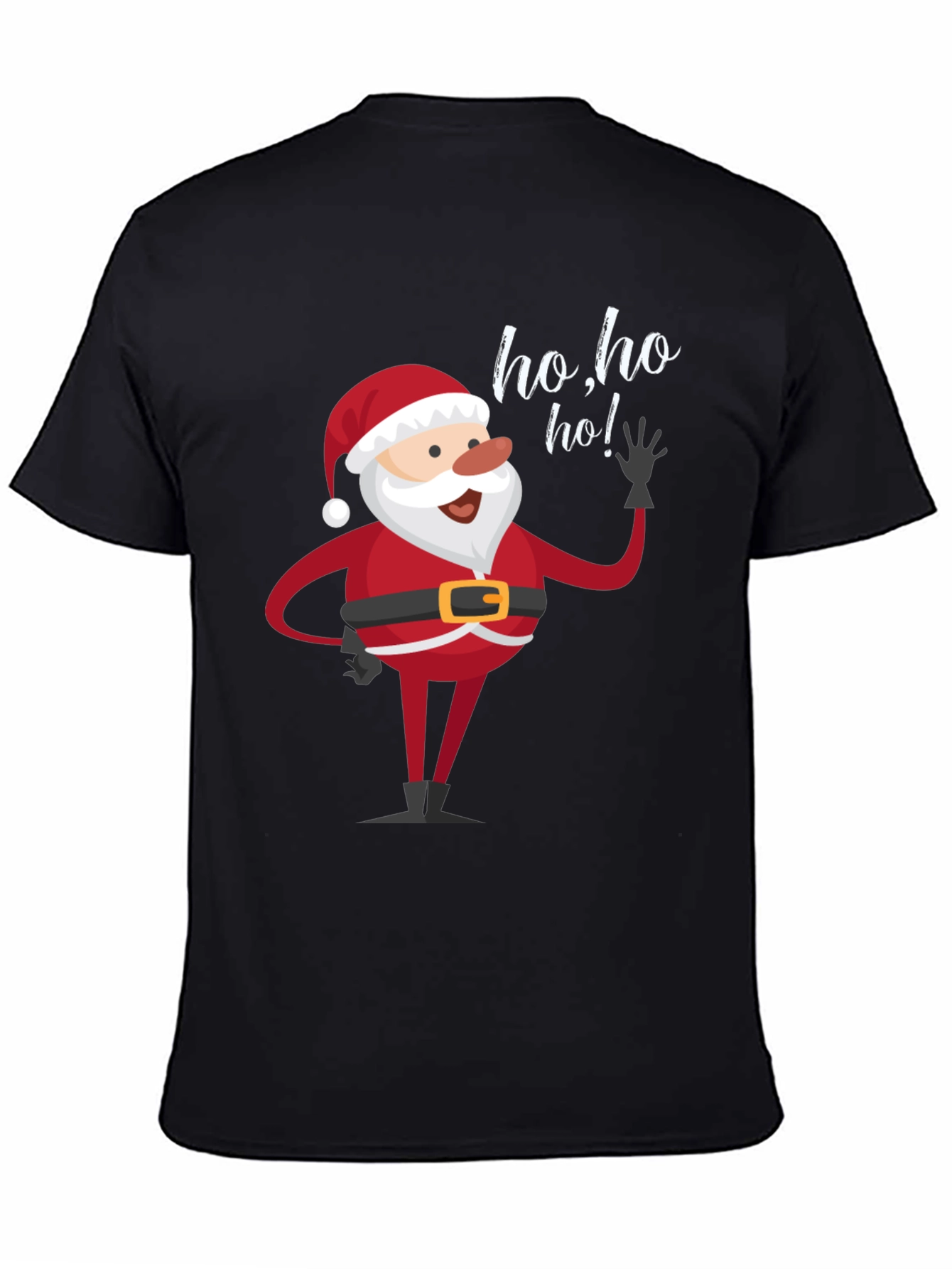 Santa Ho Ho Ho Black T-Shirt