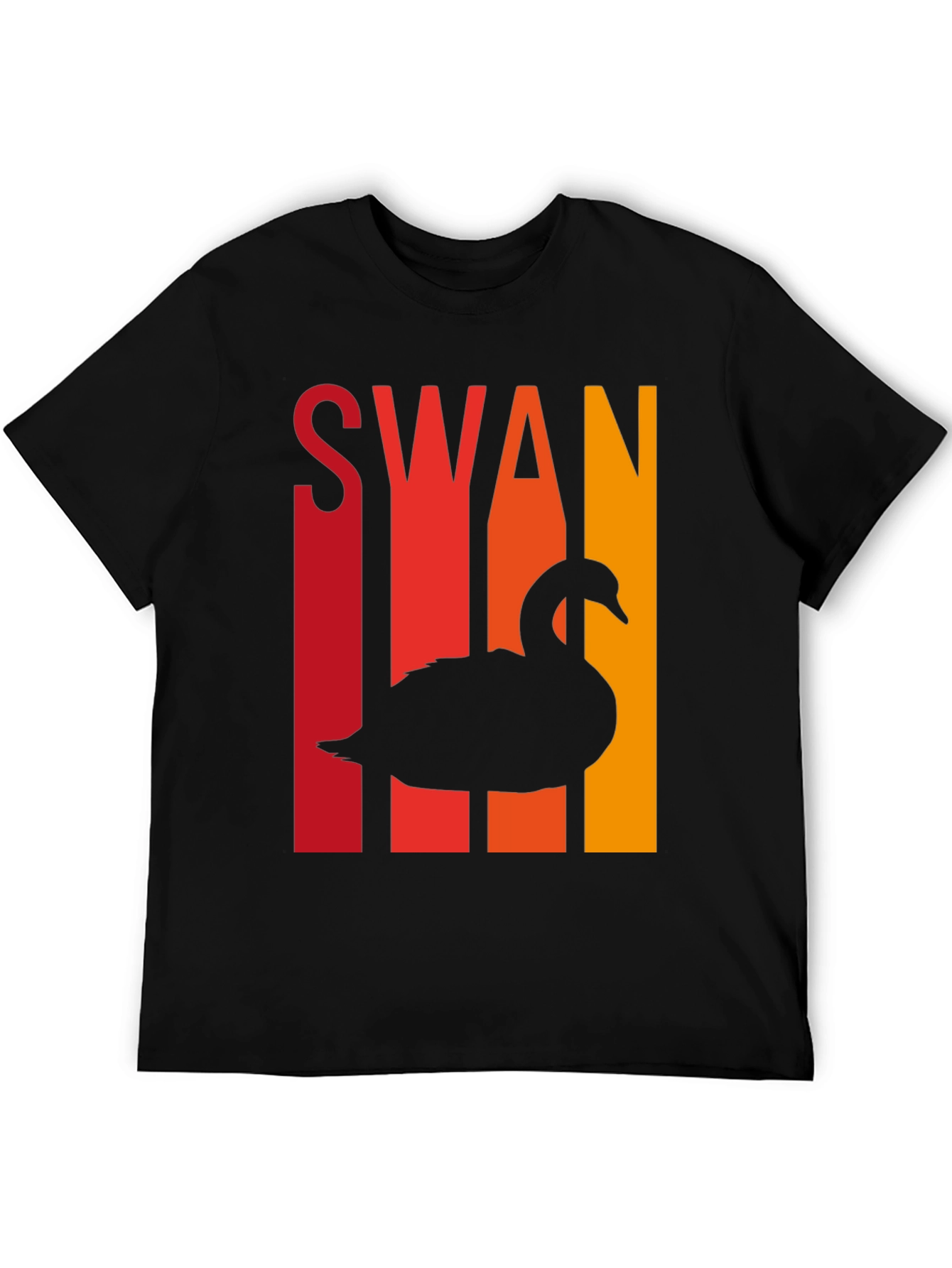 Retro Swan T-Shirt - Cool Bird Silhouette Tee