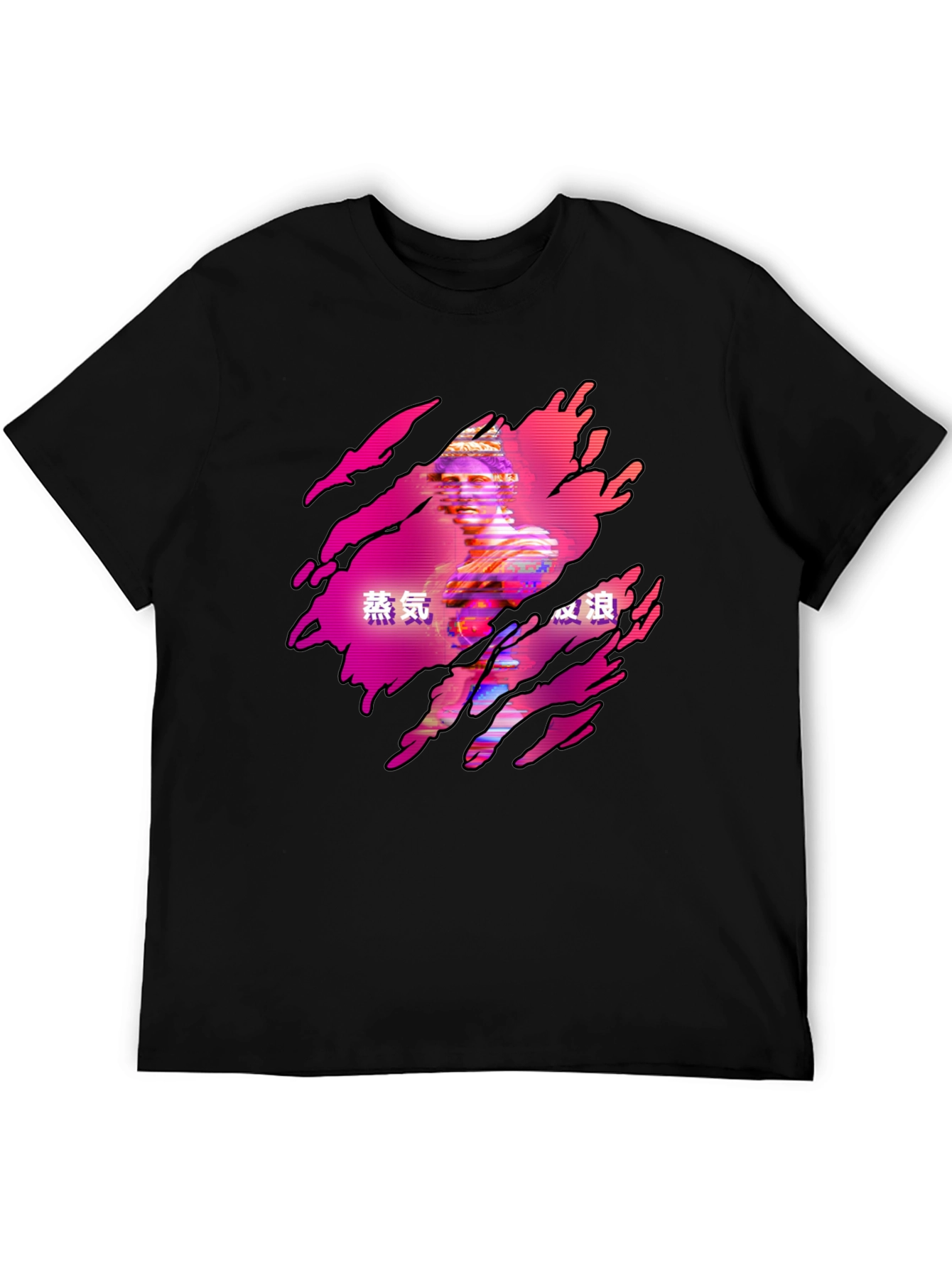 Vaporwave Statue Graphic Tee - Black