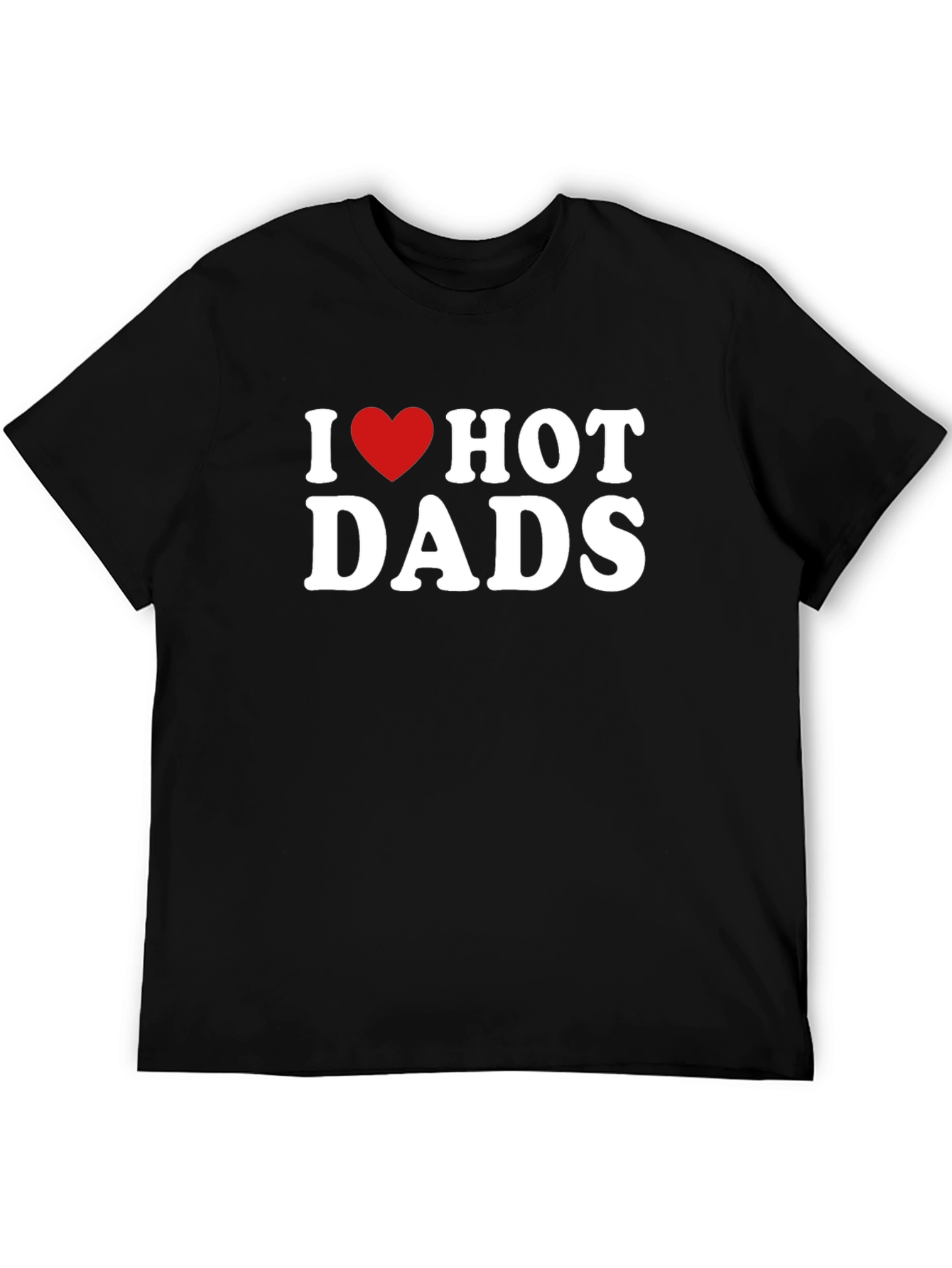 I Heart Hot Dads Black Graphic T-Shirt