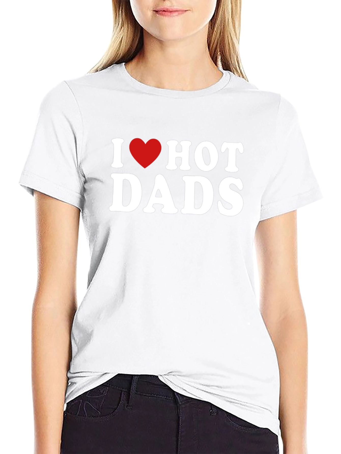 I Heart Hot Dads Black Graphic T-Shirt