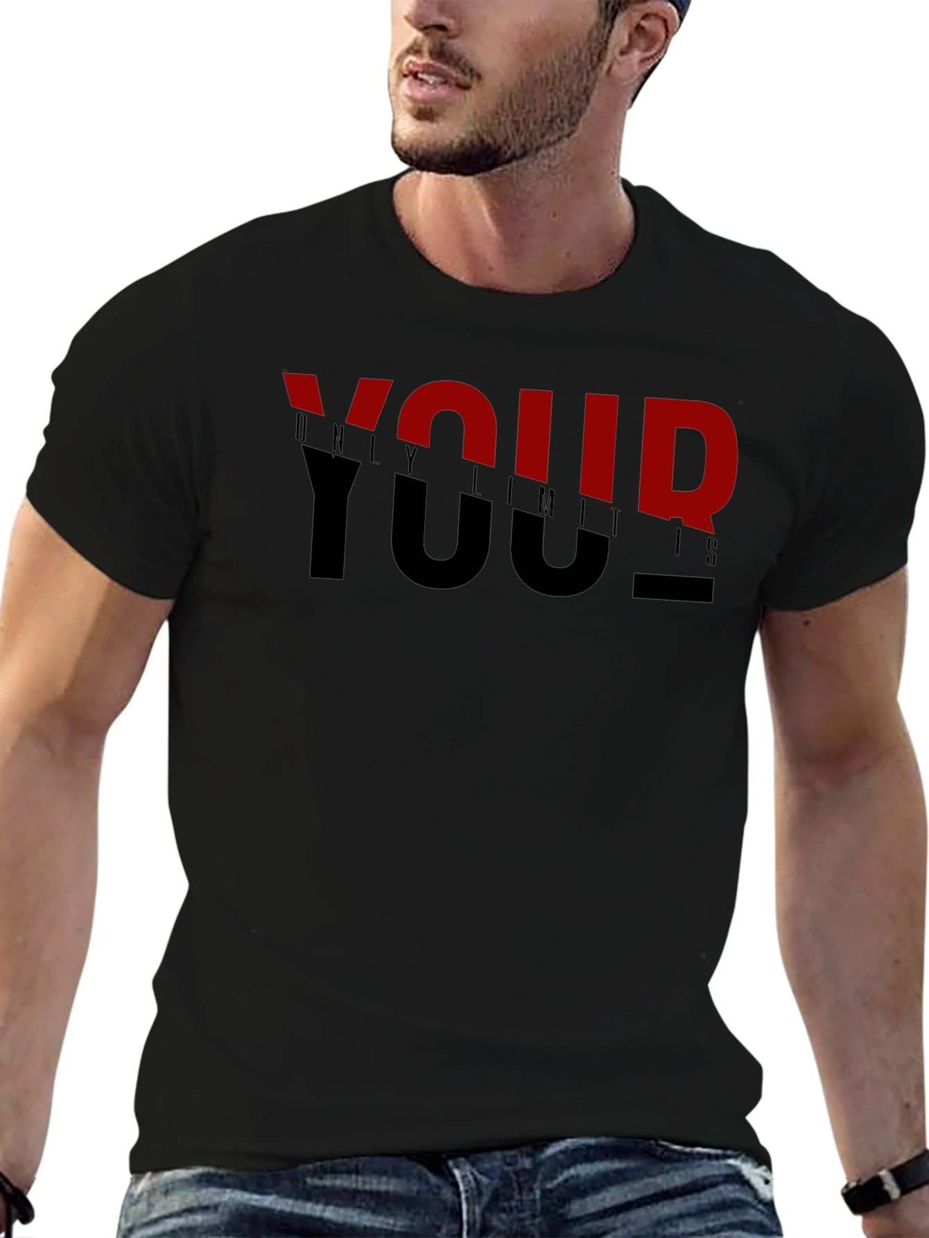 Motivational Black T-Shirt - Your Only Limits