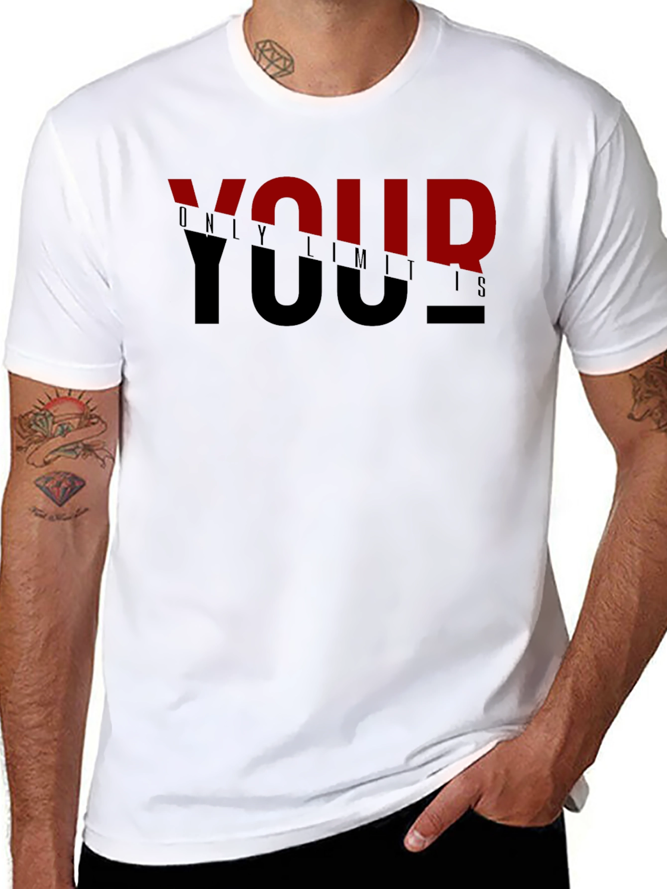 Motivational Black T-Shirt - Your Only Limits