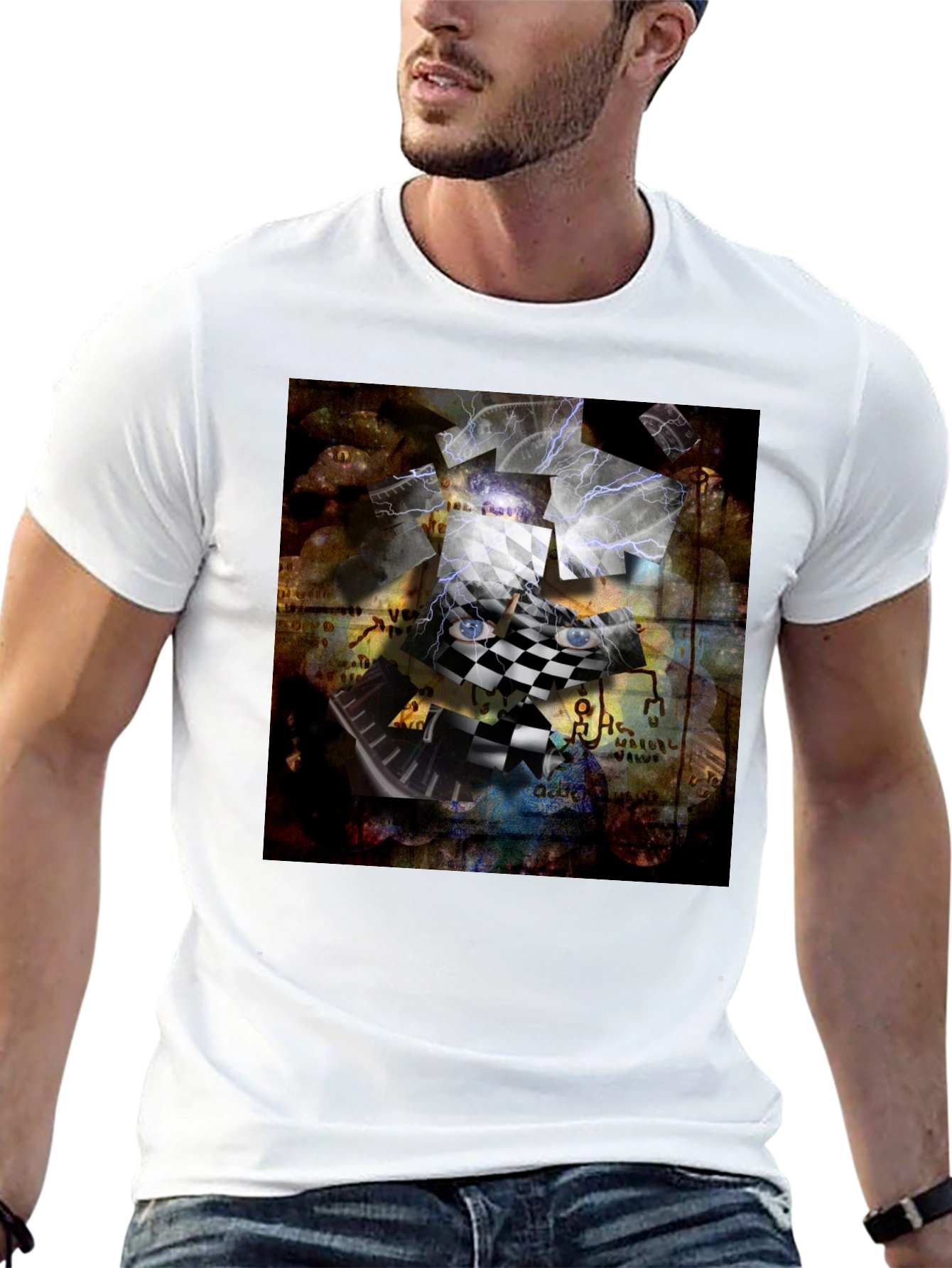 Abstract Chessboard Graphic Tee