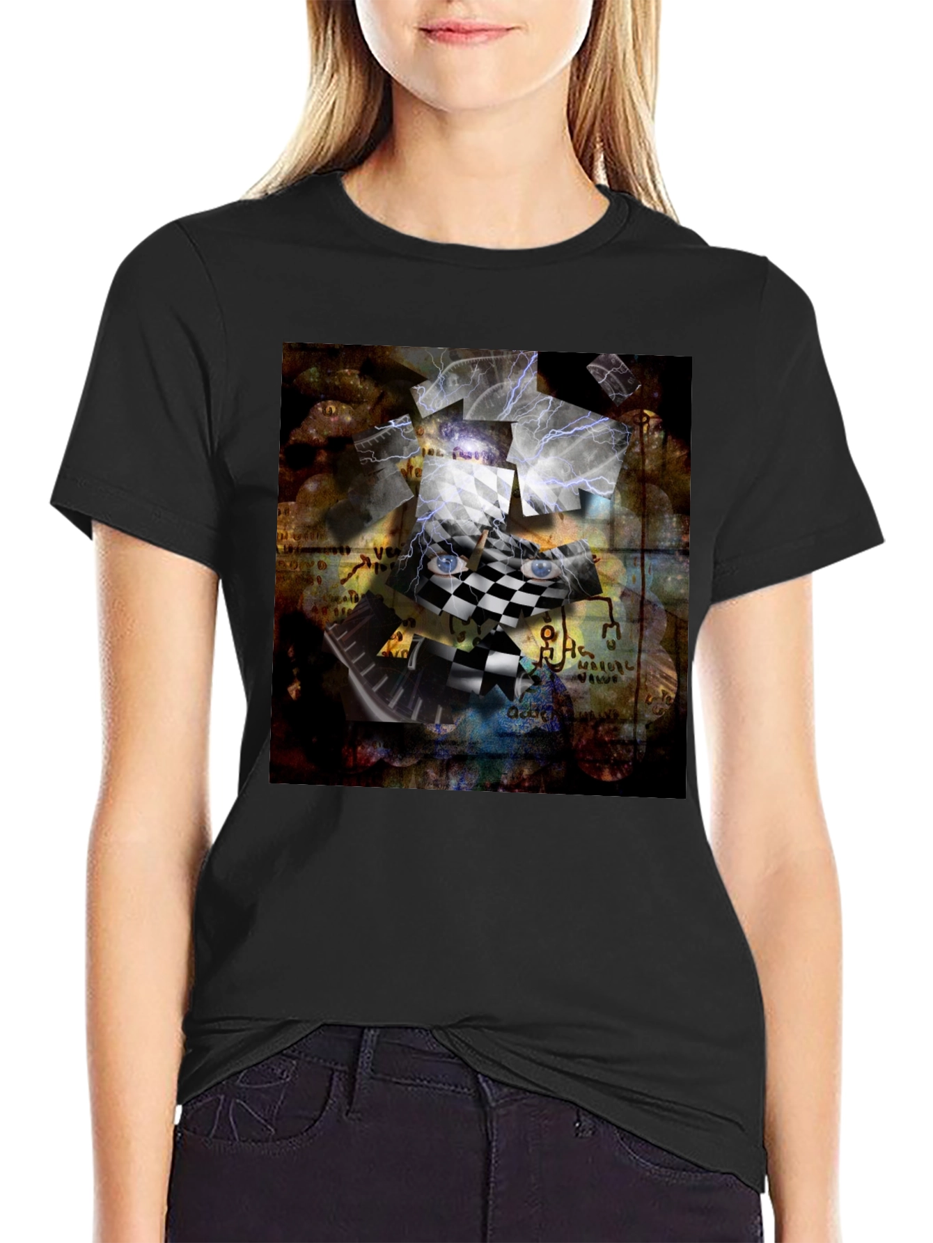 Abstract Chessboard Graphic Tee