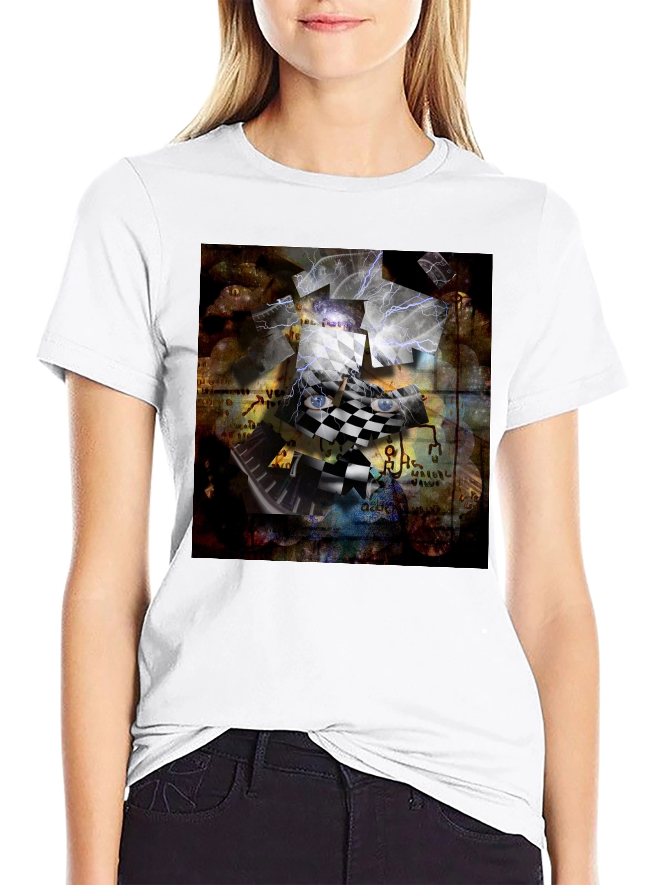 Abstract Chessboard Graphic Tee