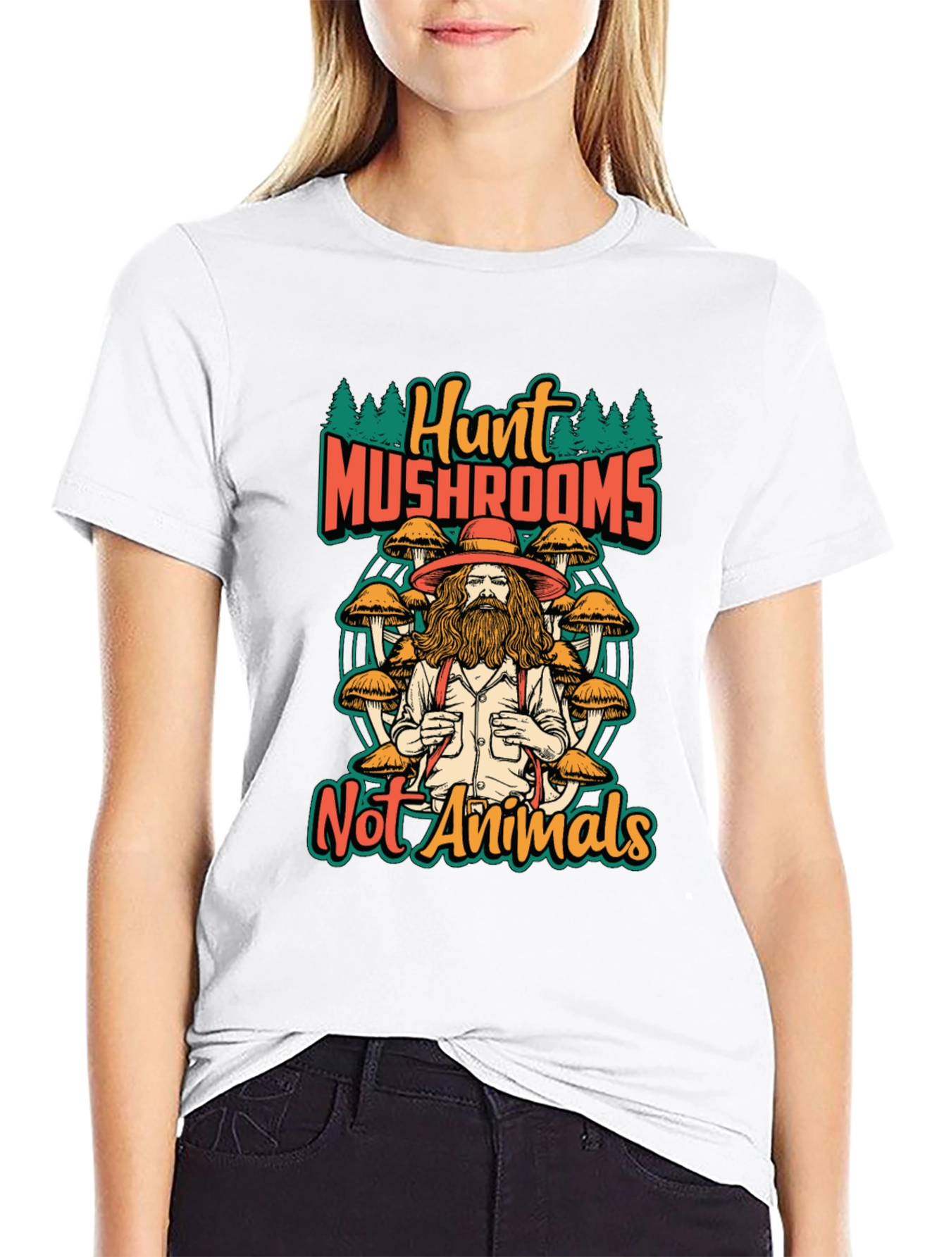 Hunt Mushrooms Not Animals T-Shirt