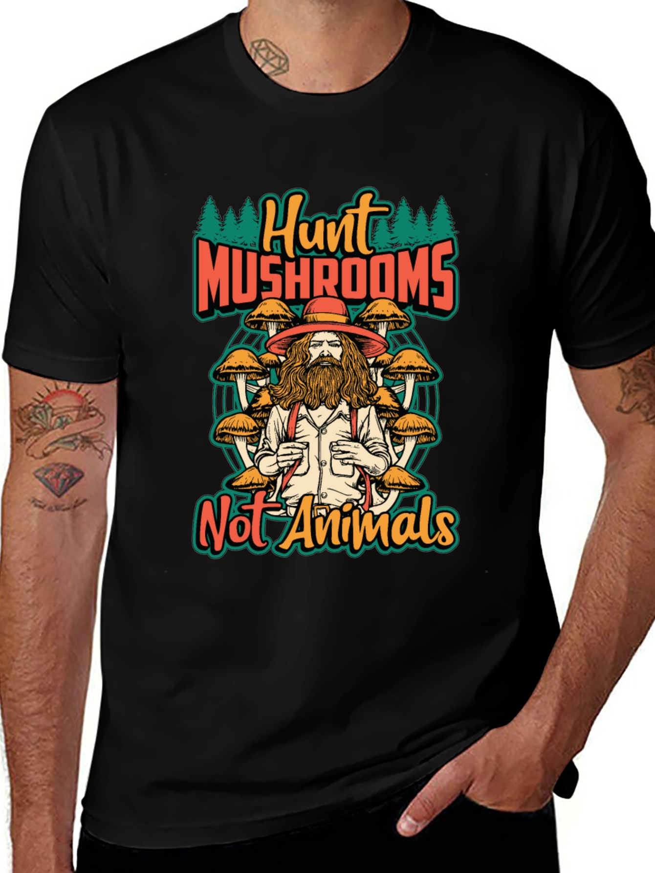 Hunt Mushrooms Not Animals T-Shirt