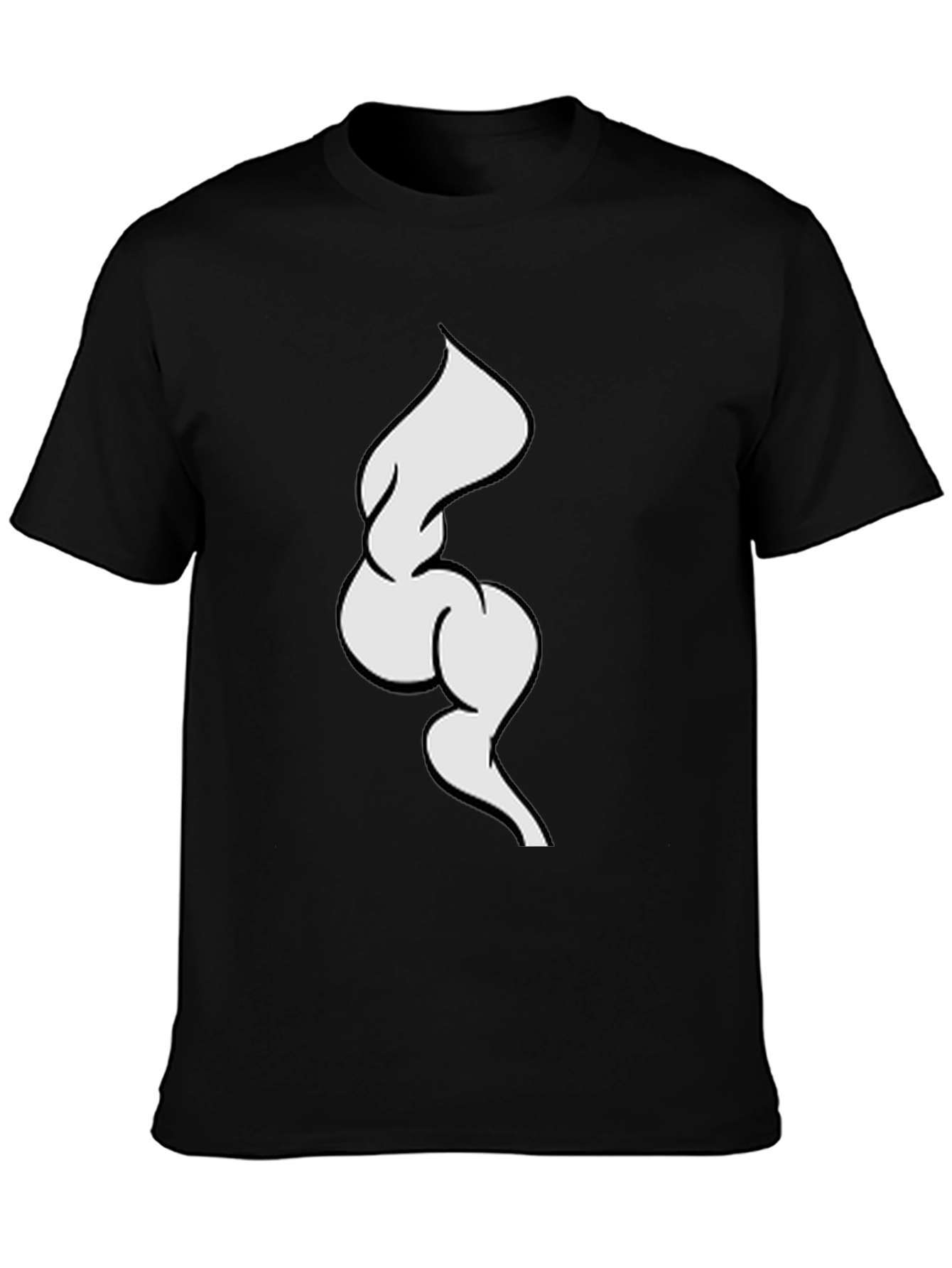 Black T-Shirt with Abstract White Design