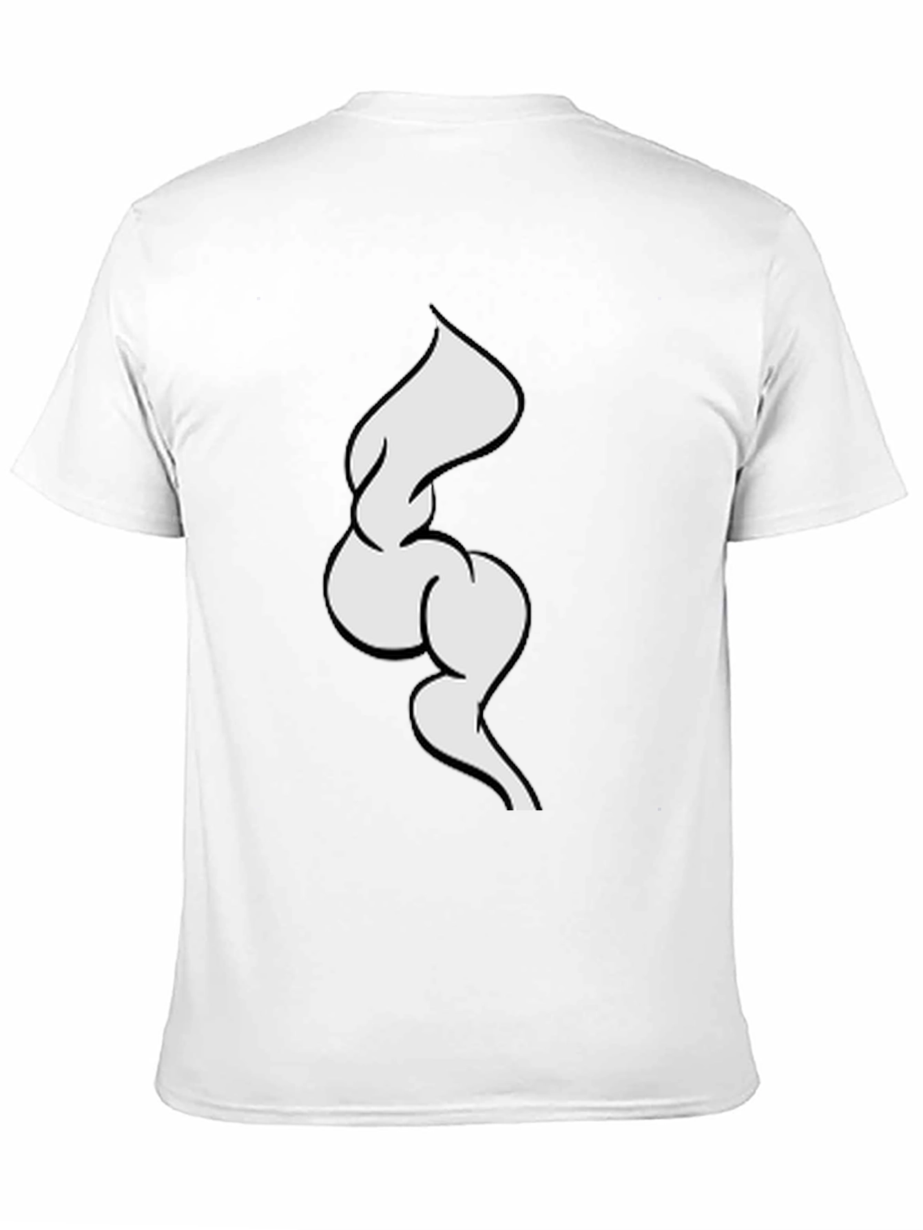 Black T-Shirt with Abstract White Design