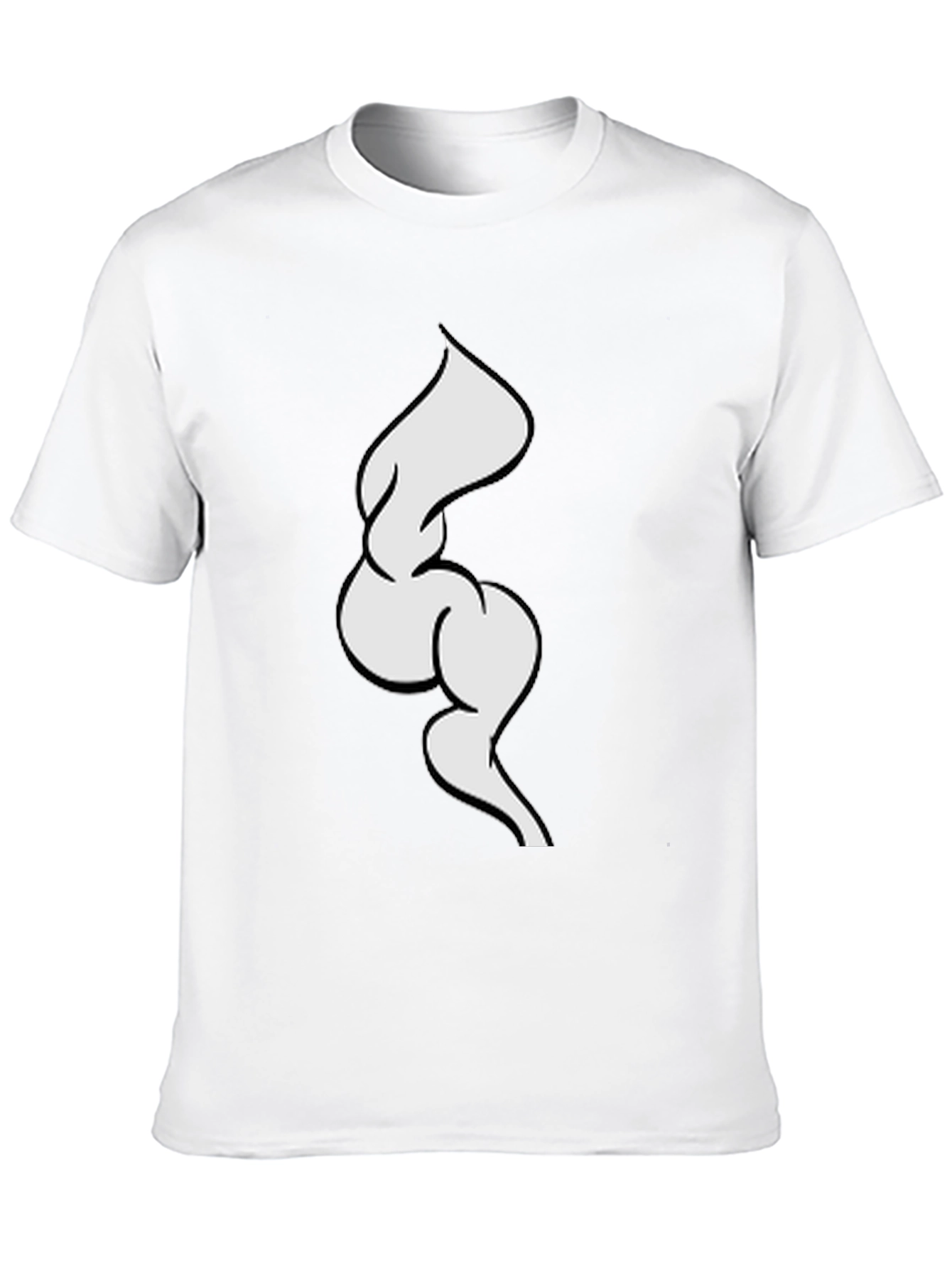 Black T-Shirt with Abstract White Design